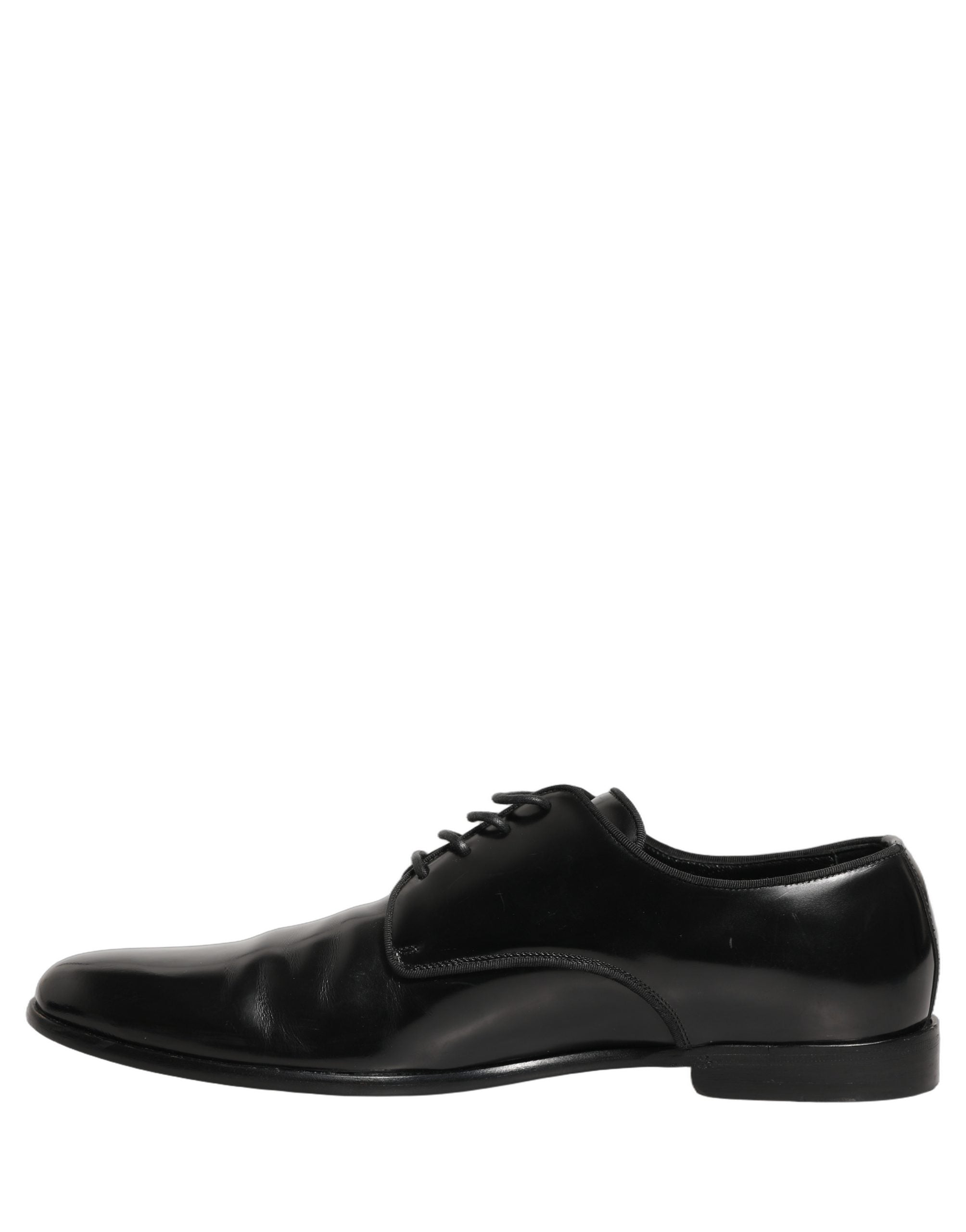 Dolce & Gabbana Black Leather Men Derby Dress Formal Shoes