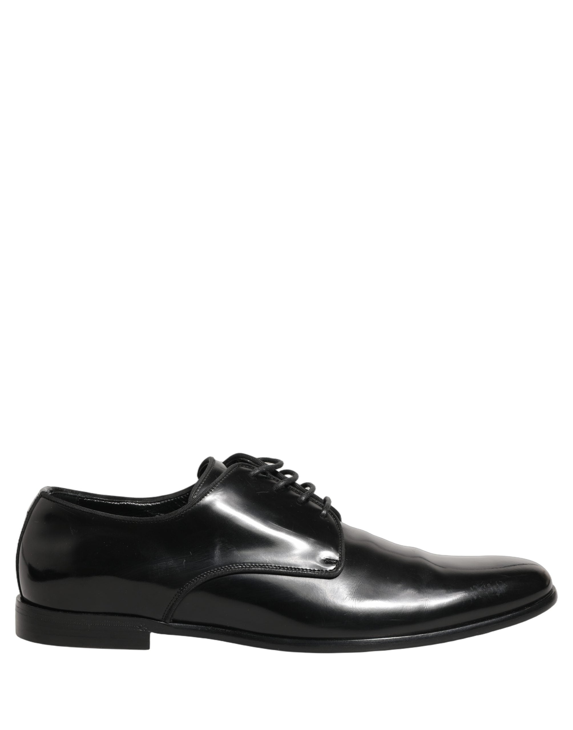 Dolce & Gabbana Black Leather Men Derby Dress Formal Shoes