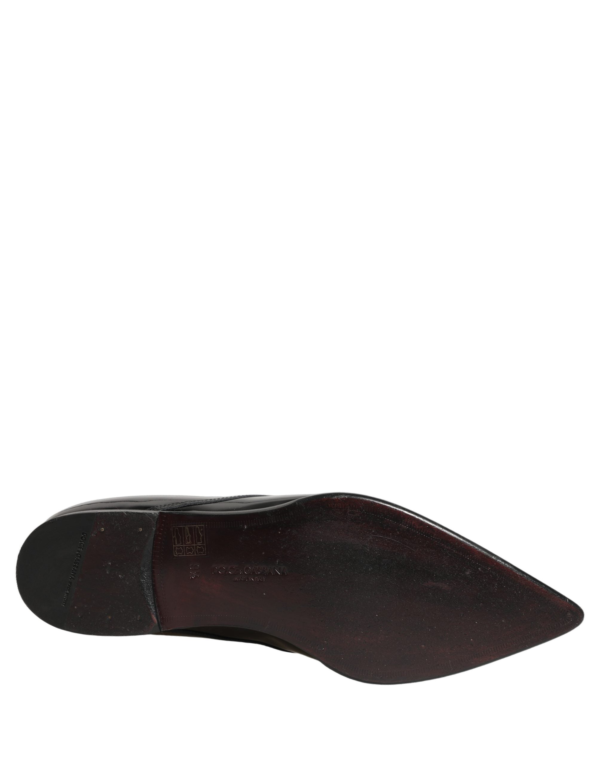 Dolce & Gabbana Black Leather Men Derby Dress Formal Shoes