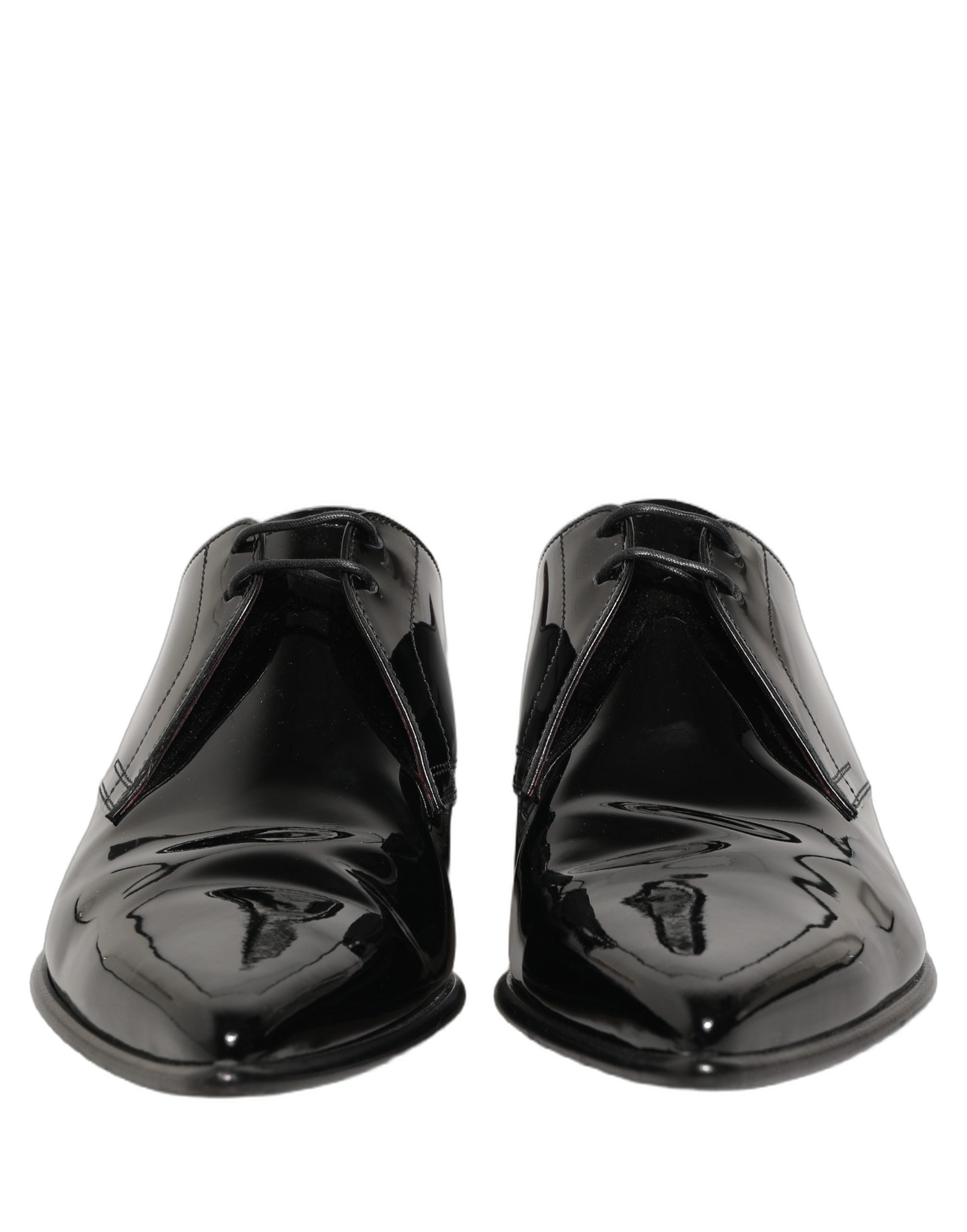 Dolce & Gabbana Black Leather Men Derby Dress Formal Shoes