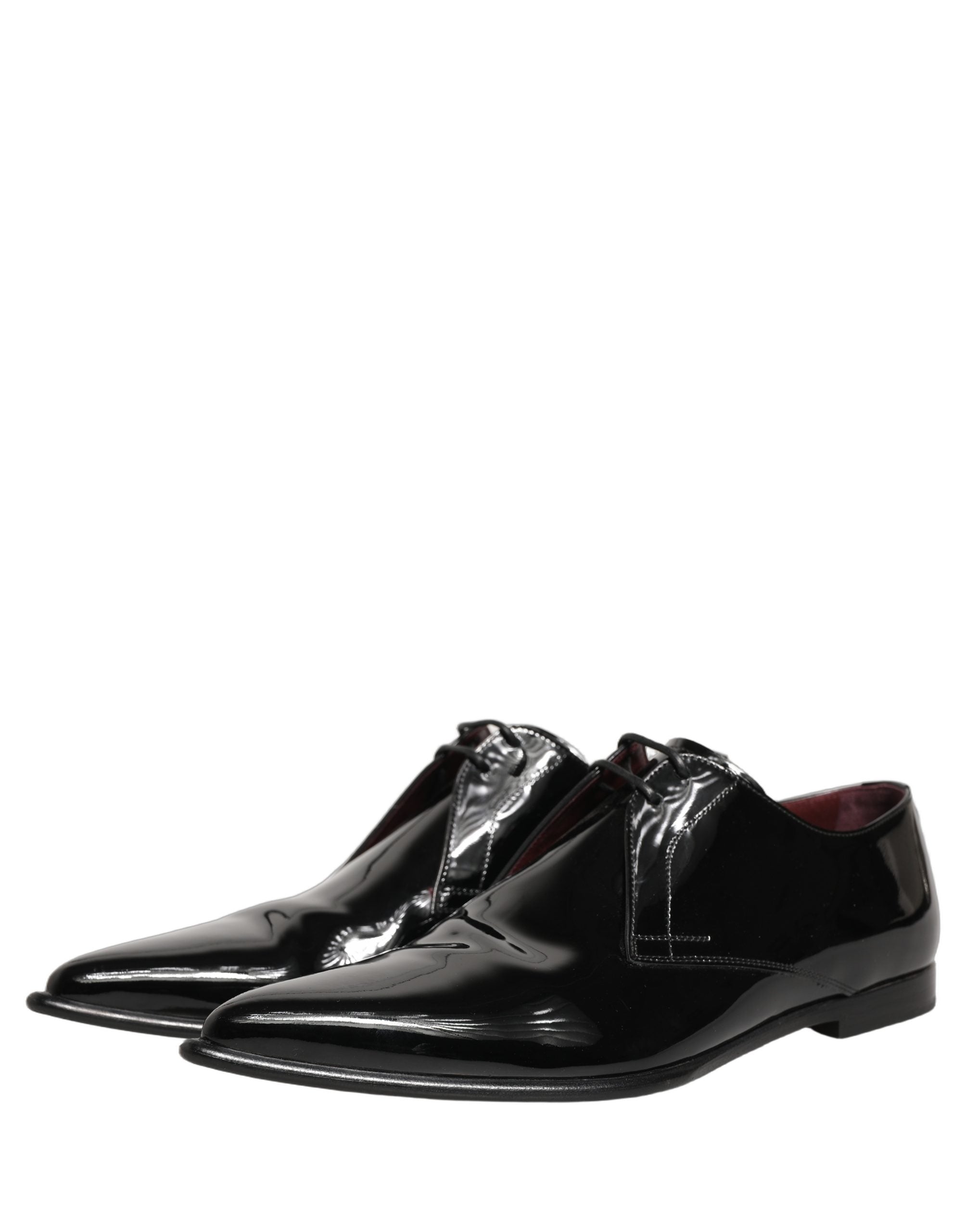 Dolce & Gabbana Black Leather Men Derby Dress Formal Shoes