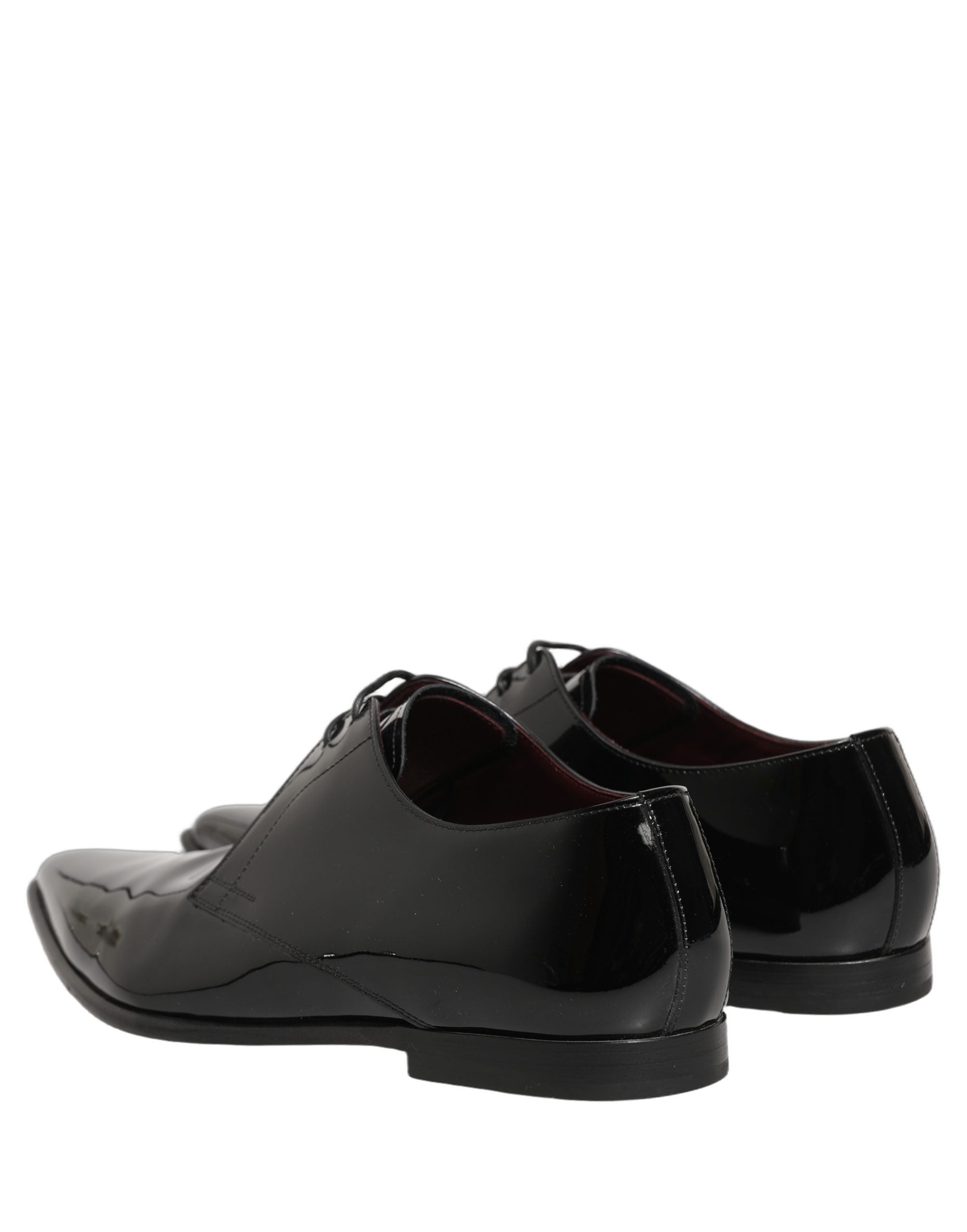 Dolce & Gabbana Black Leather Men Derby Dress Formal Shoes