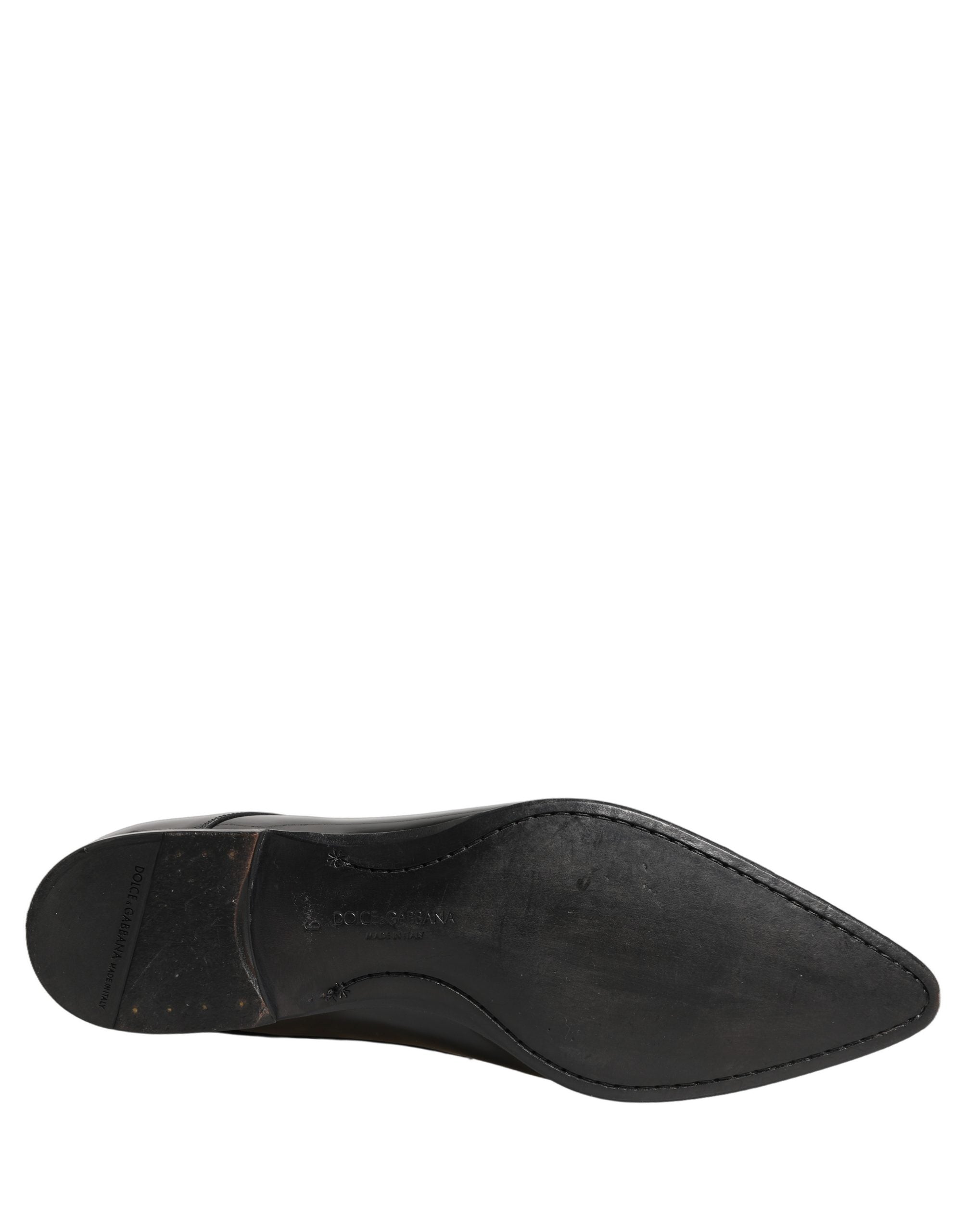 Dolce & Gabbana Black Leather Derby Dress Men Formal Shoes