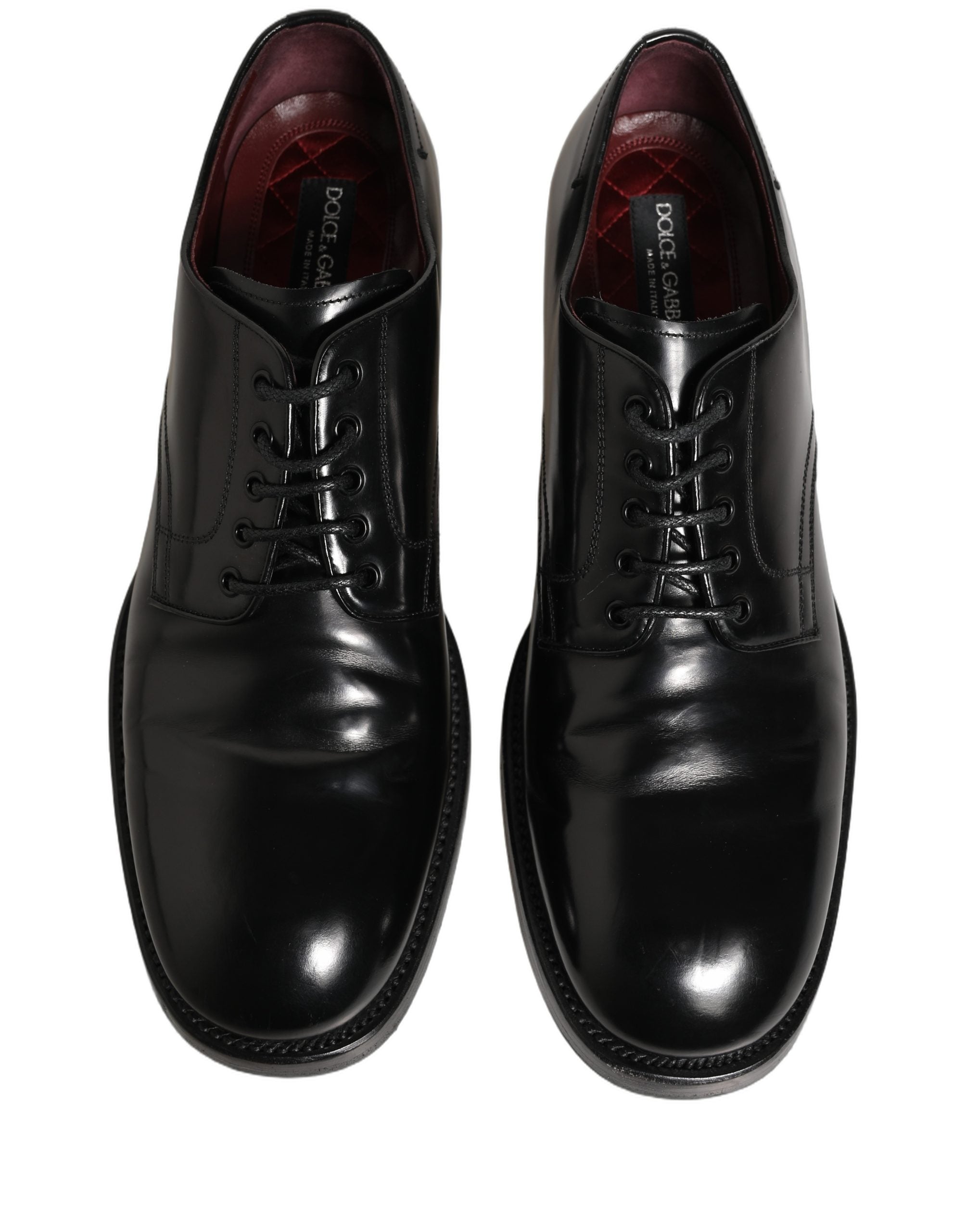 Dolce & Gabbana Black Leather Derby Dress Men Formal Shoes