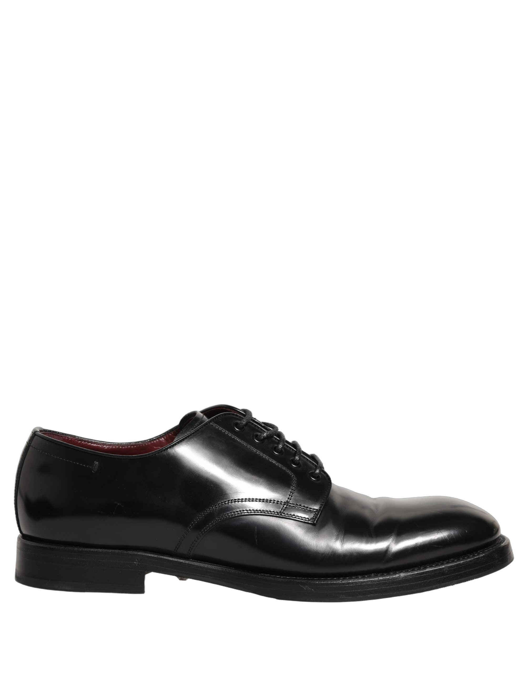 Dolce & Gabbana Black Leather Derby Dress Men Formal Shoes