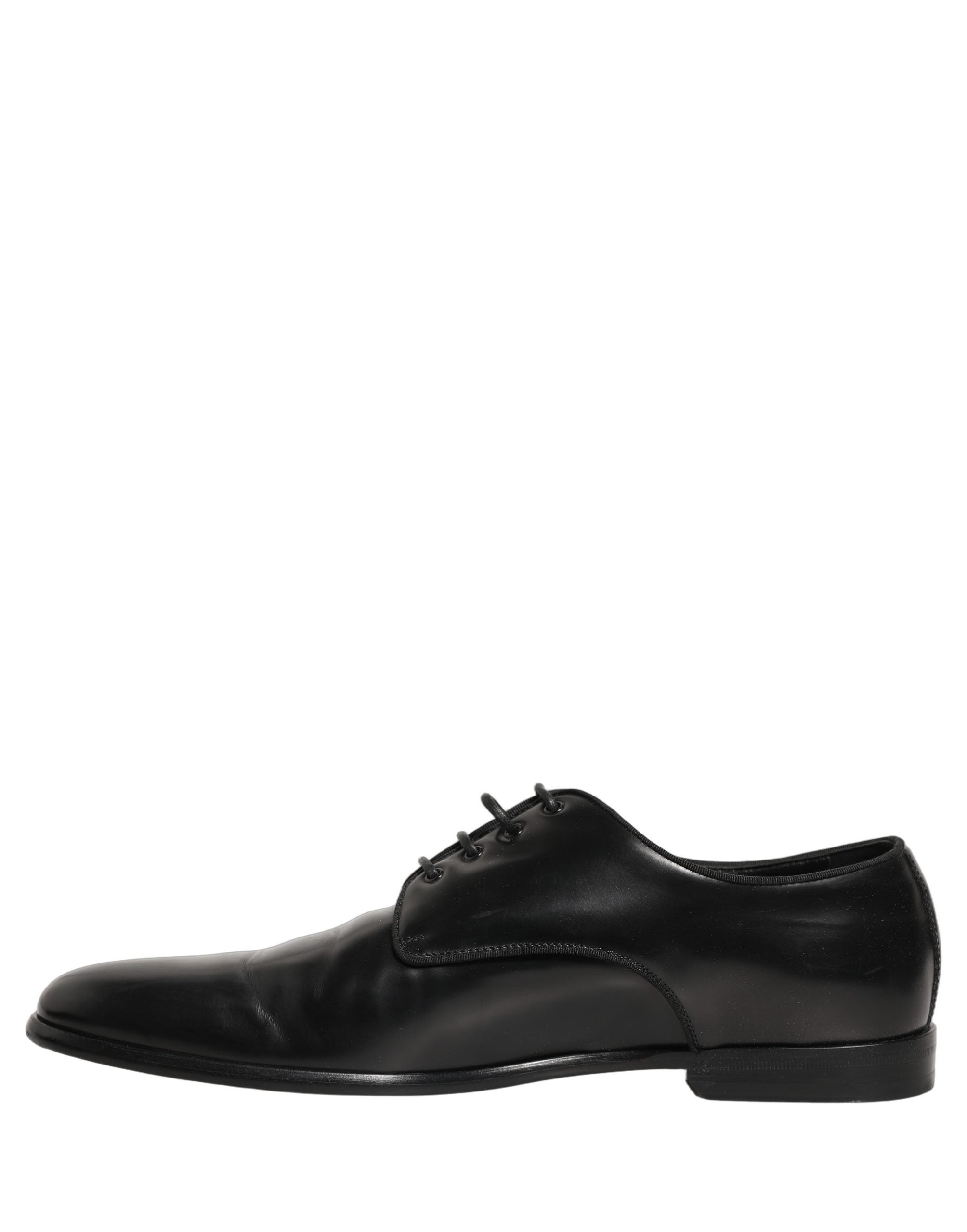 Dolce & Gabbana Black Leather Men Derby Dress Formal Shoes