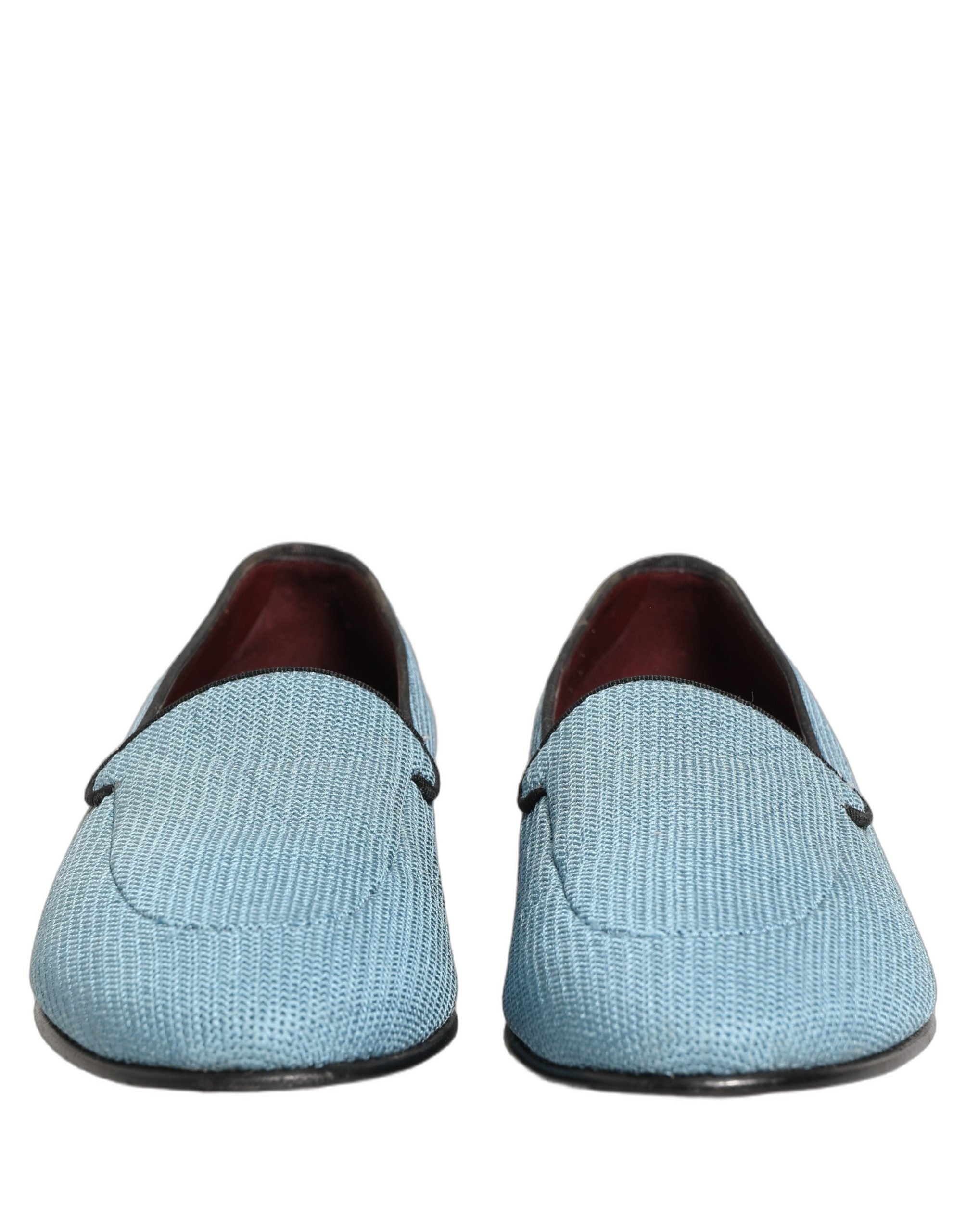 Dolce & Gabbana Blue Woven Men Slip On Dress Loafers Shoes