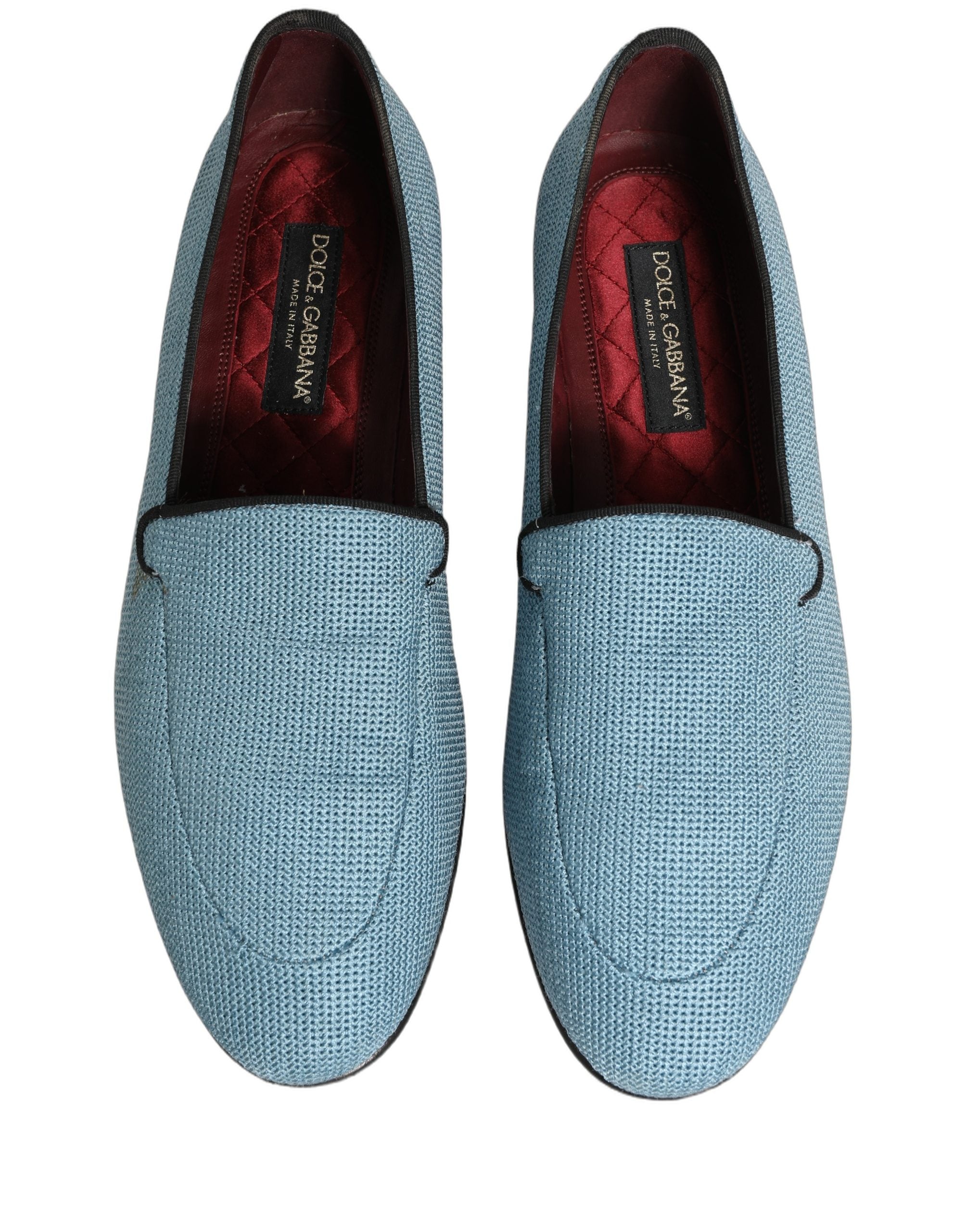 Dolce & Gabbana Blue Woven Men Slip On Dress Loafers Shoes