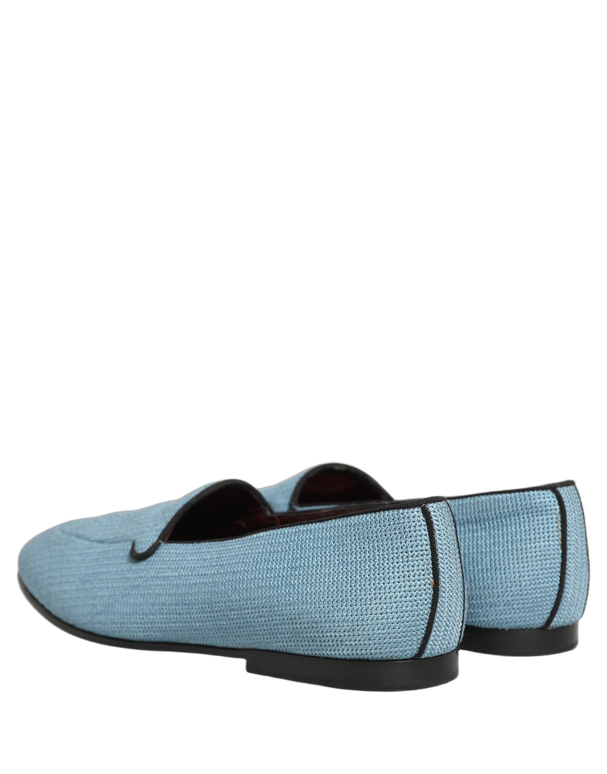 Dolce & Gabbana Blue Woven Men Slip On Dress Loafers Shoes