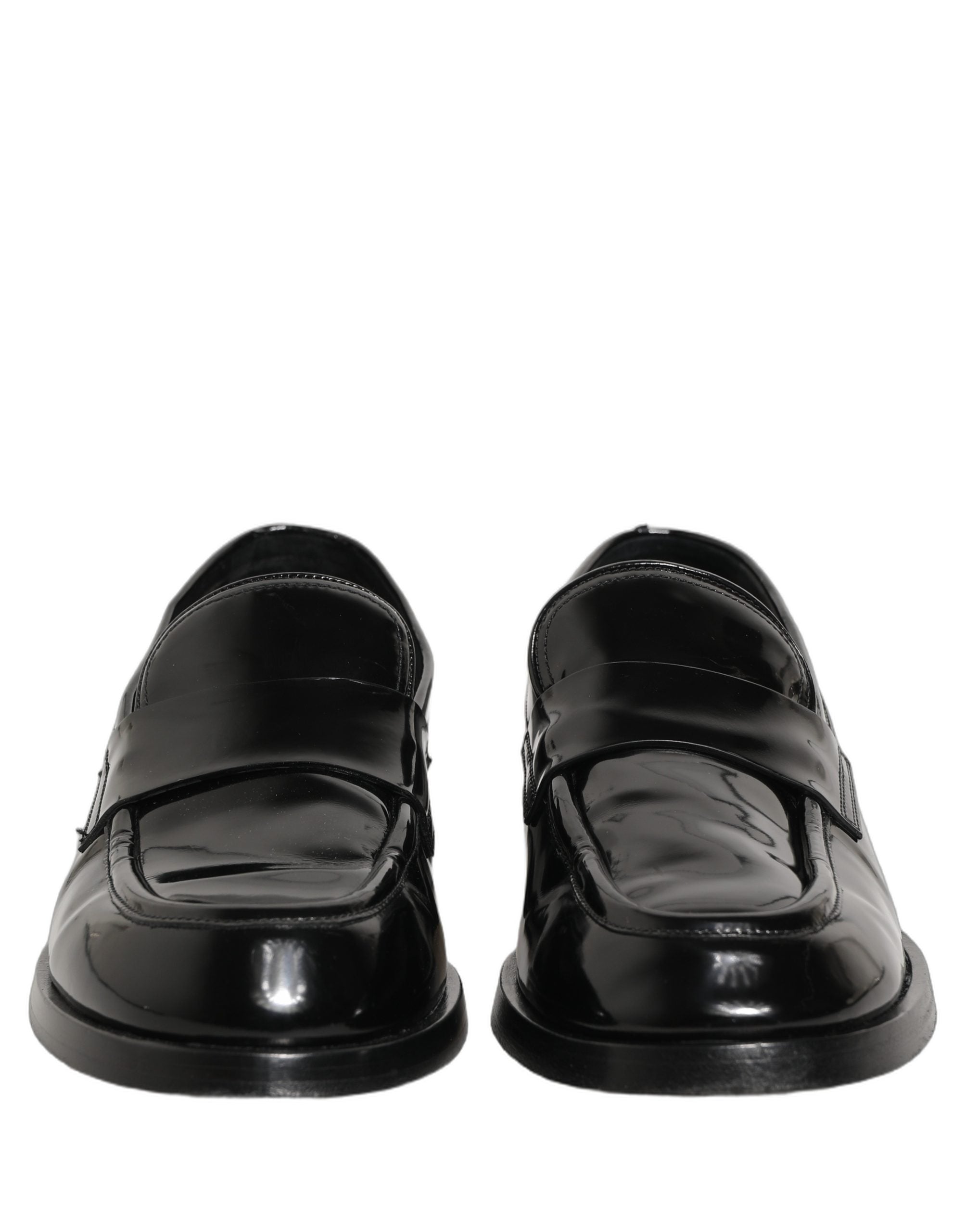 Dolce & Gabbana Black Leather Formal Men Dress Loafers Shoes