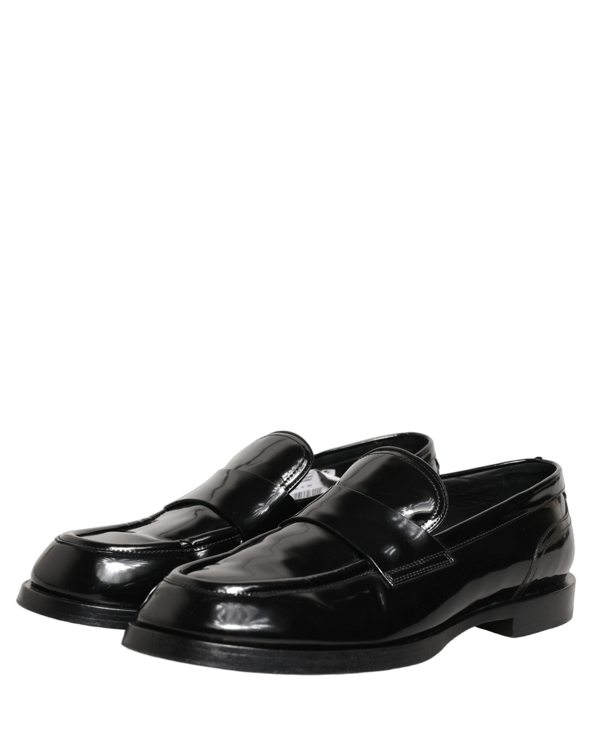 Dolce & Gabbana Black Leather Formal Men Dress Loafers Shoes