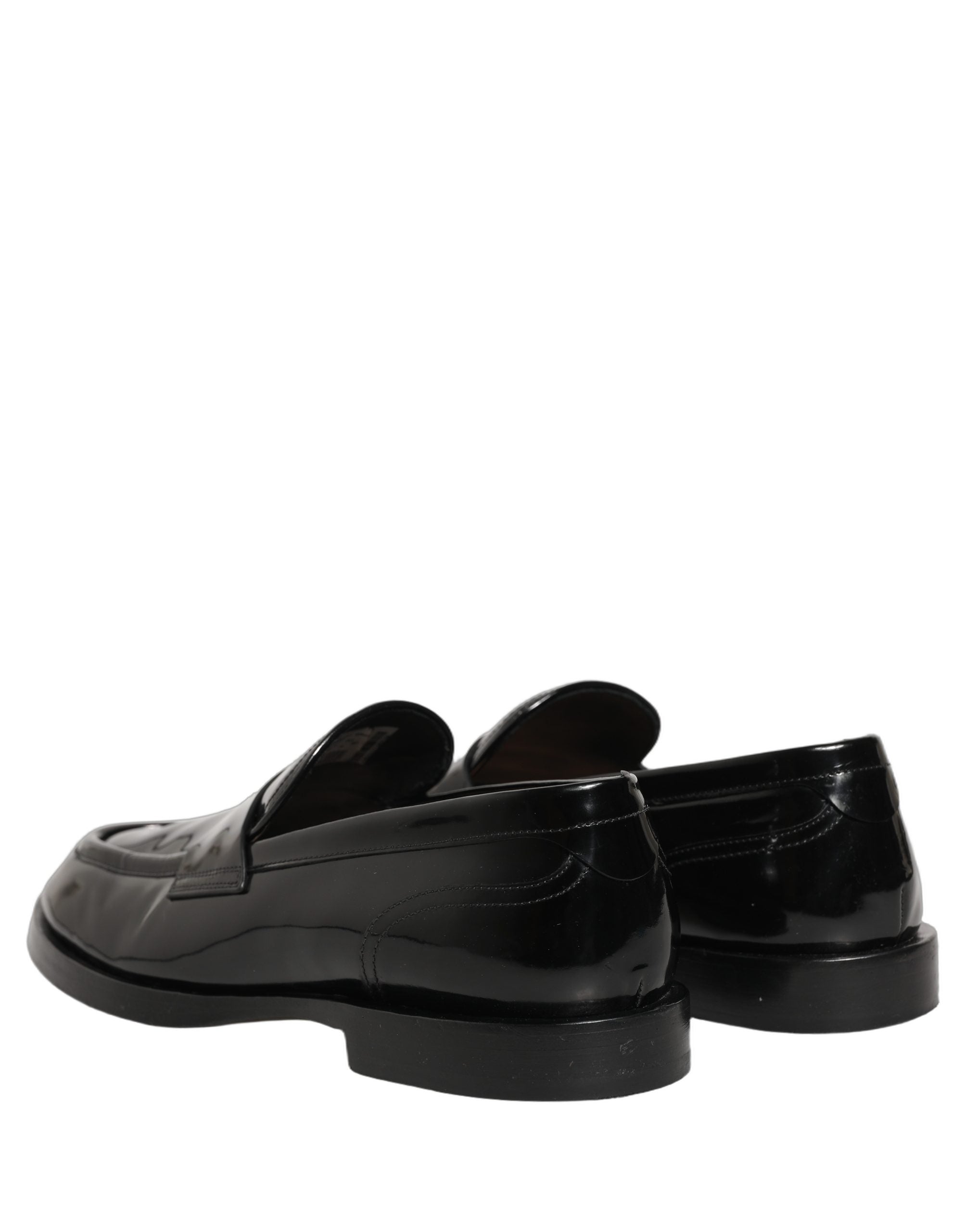 Dolce & Gabbana Black Leather Formal Men Dress Loafers Shoes
