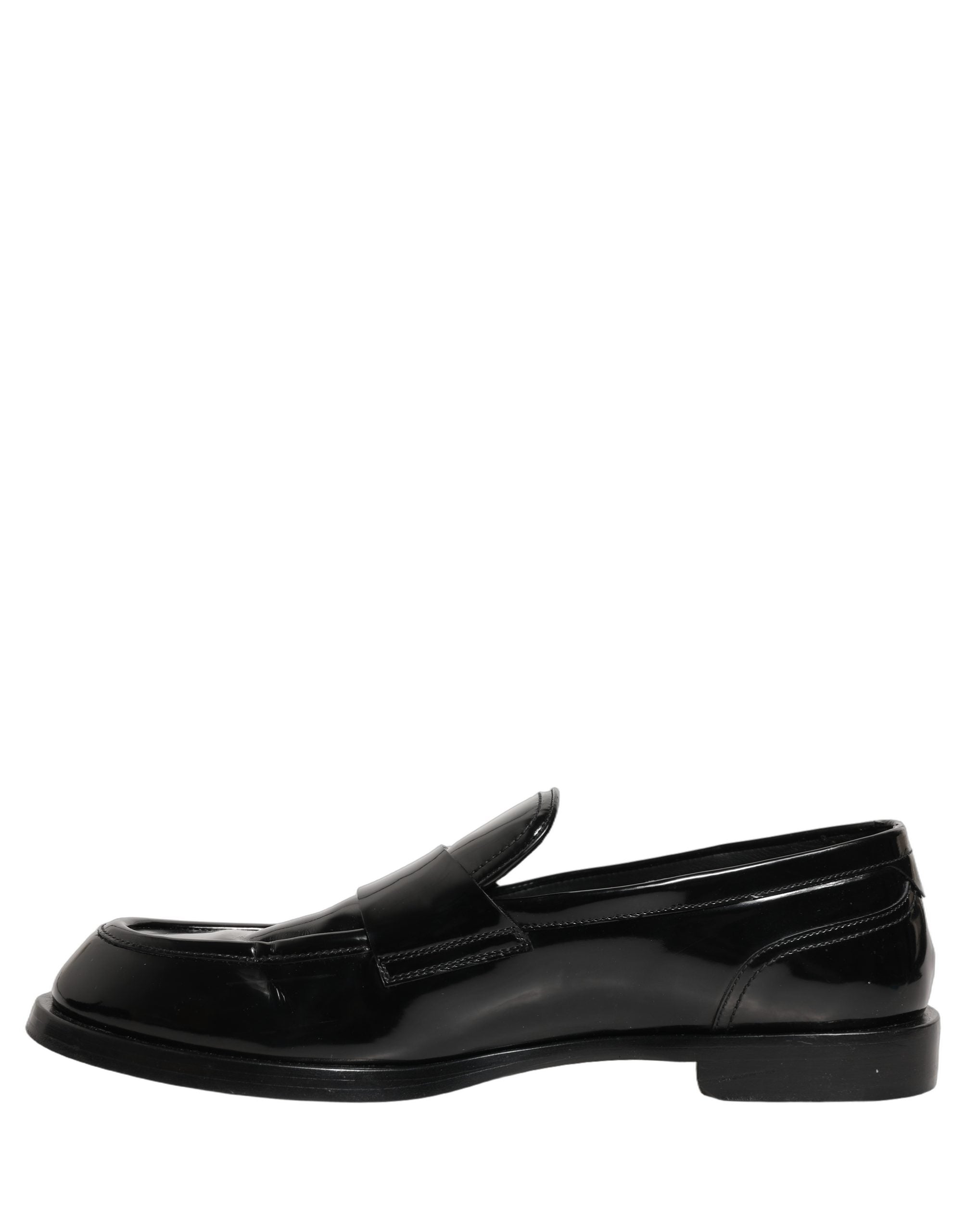 Dolce & Gabbana Black Leather Formal Men Dress Loafers Shoes