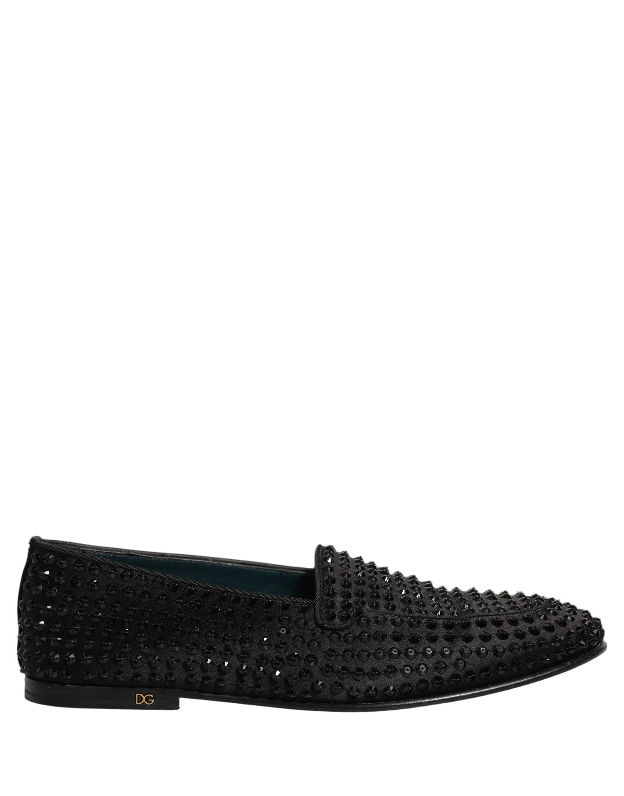 Dolce & Gabbana Black Rhinestone Embellished Loafers Shoes