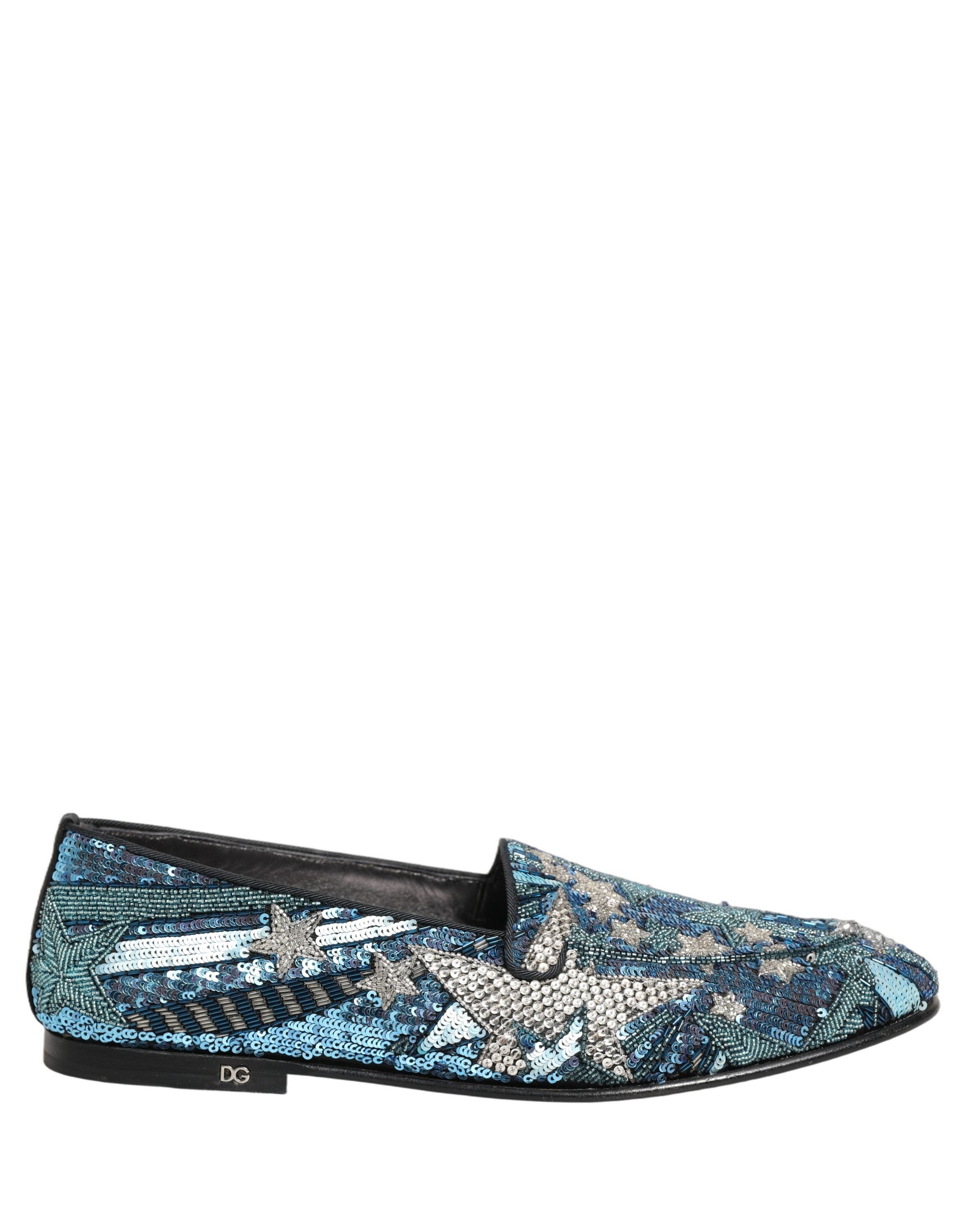 Dolce & Gabbana Multicolor Embroidered Sequin Loafers Shoes