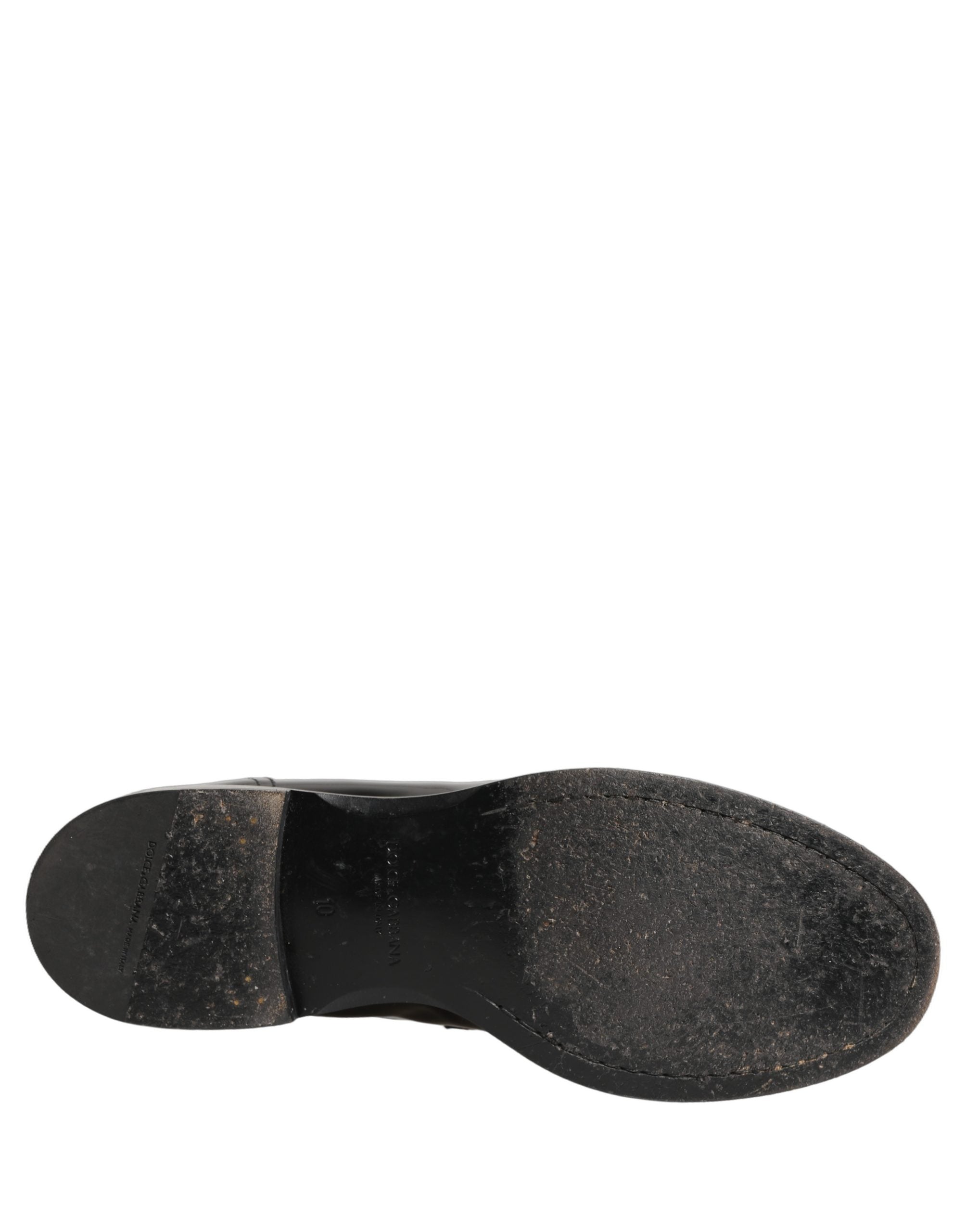 Dolce & Gabbana Black Leather Formal Men Dress Loafers Shoes