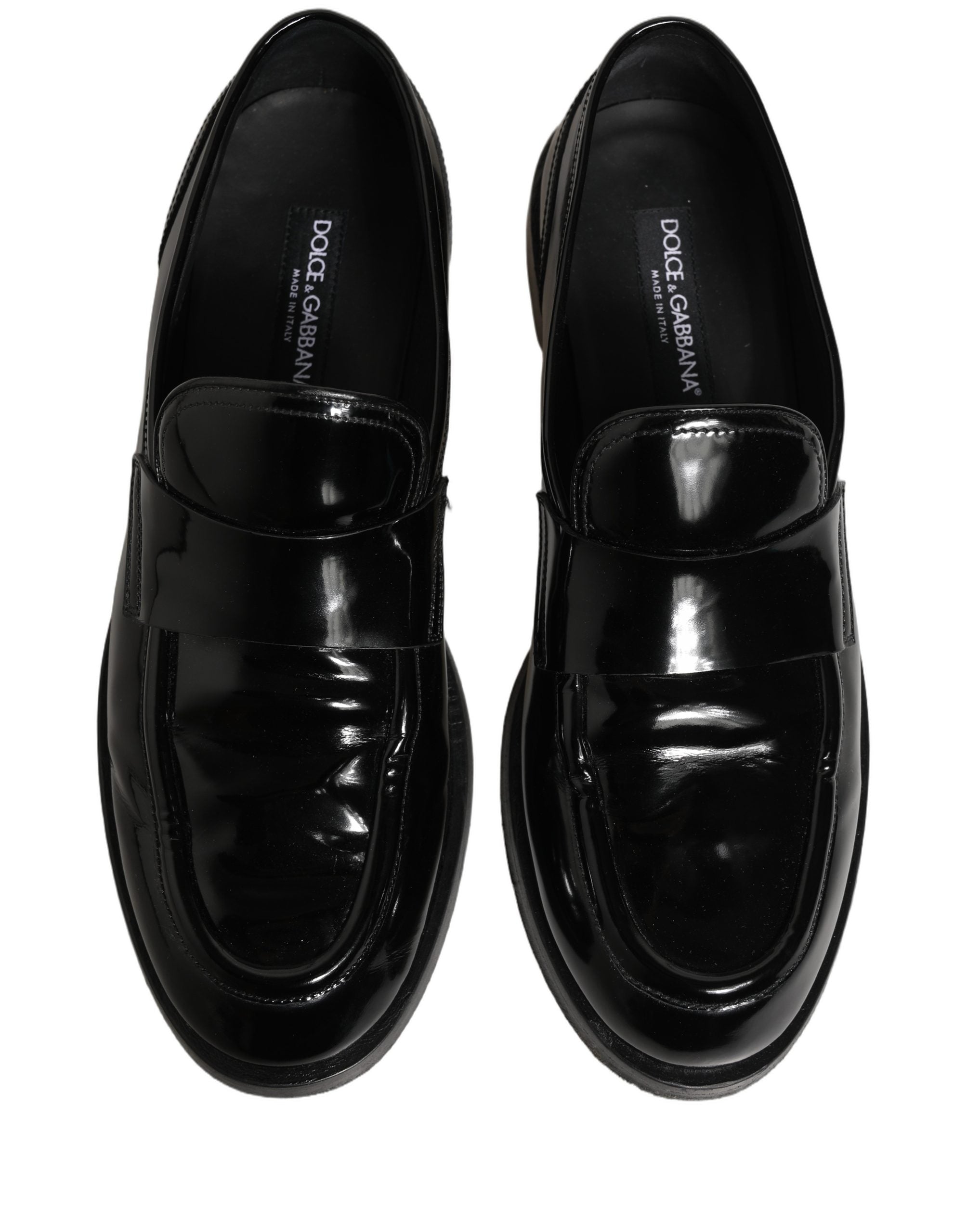 Dolce & Gabbana Black Leather Formal Men Dress Loafers Shoes
