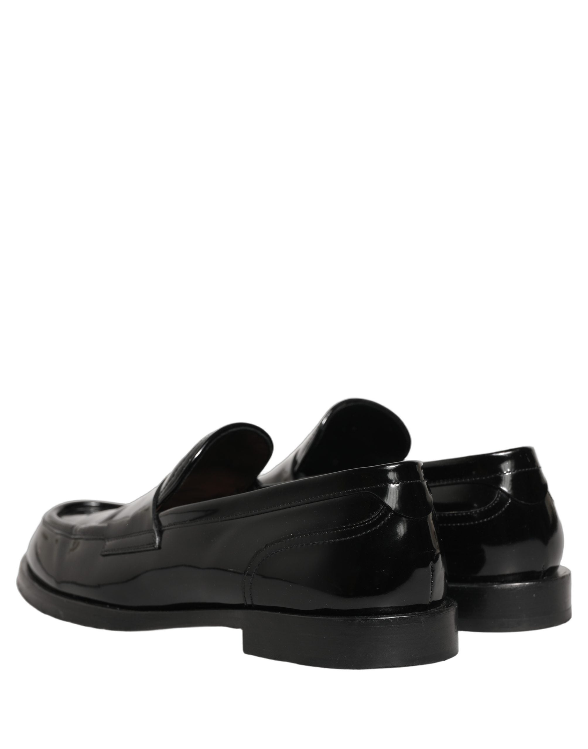 Dolce & Gabbana Black Leather Formal Men Dress Loafers Shoes