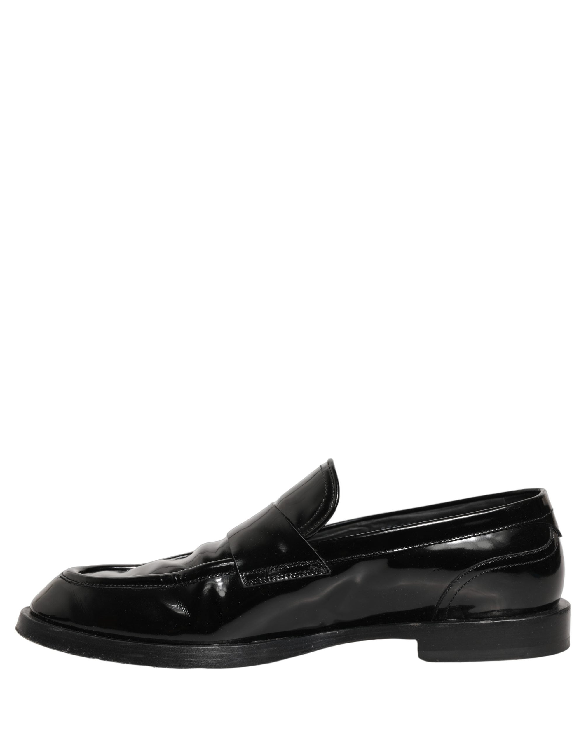 Dolce & Gabbana Black Leather Formal Men Dress Loafers Shoes