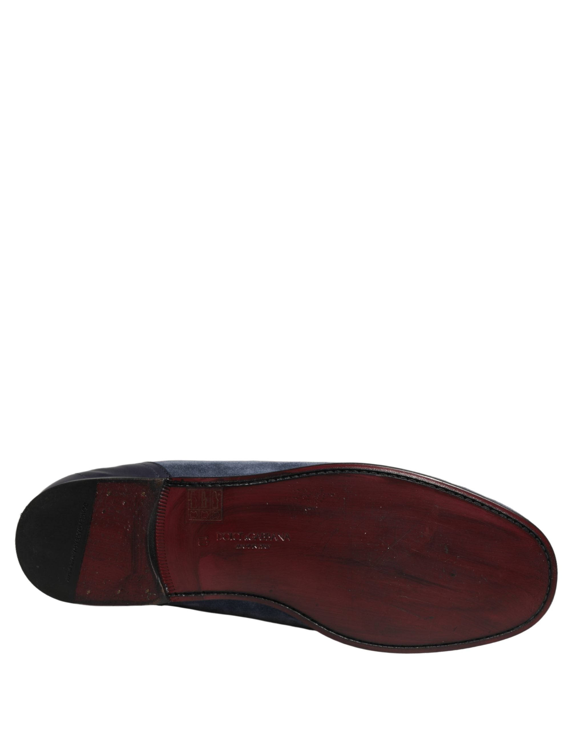Dolce & Gabbana Blue Suede Leather Moccasin