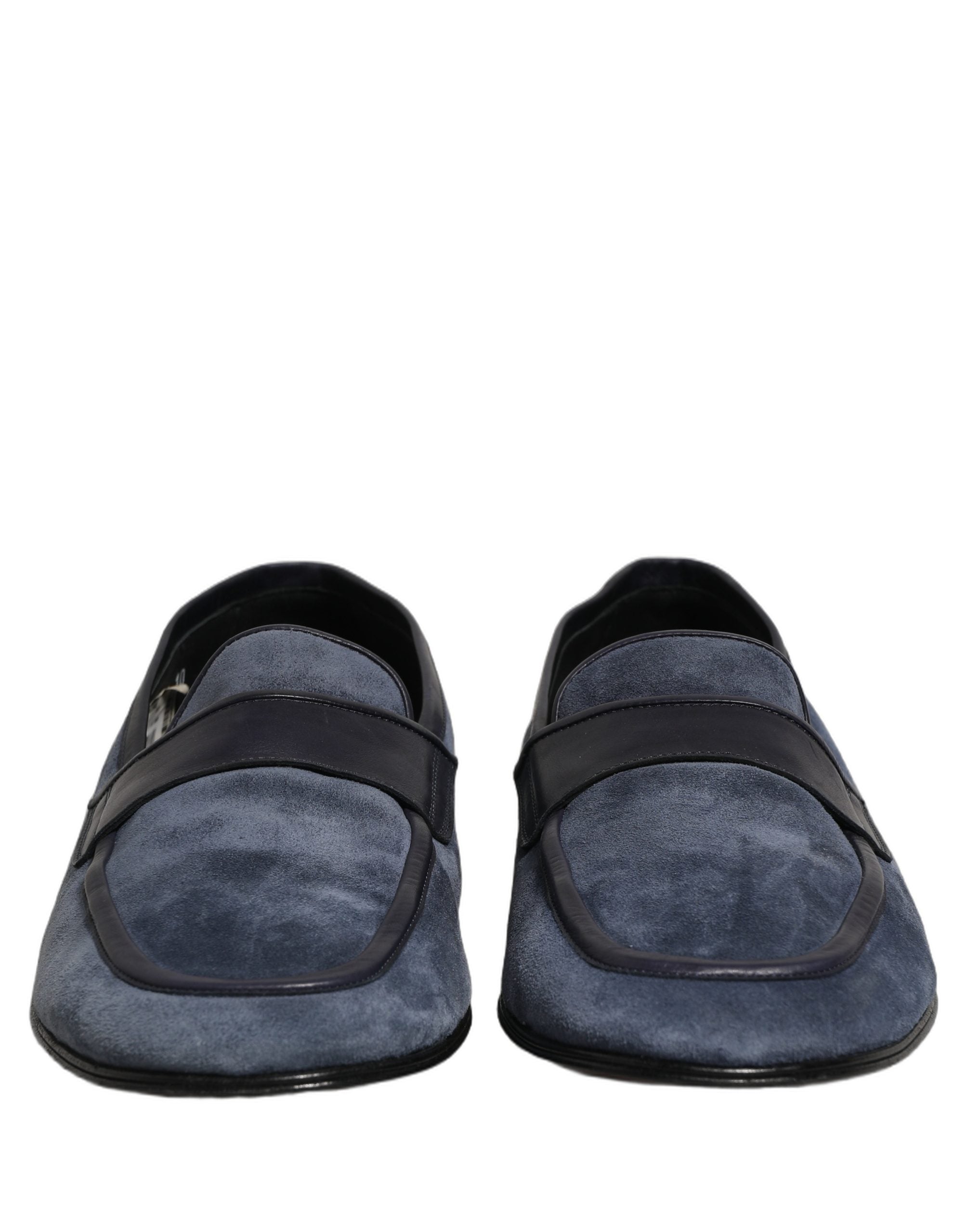 Dolce & Gabbana Blue Suede Leather Moccasin