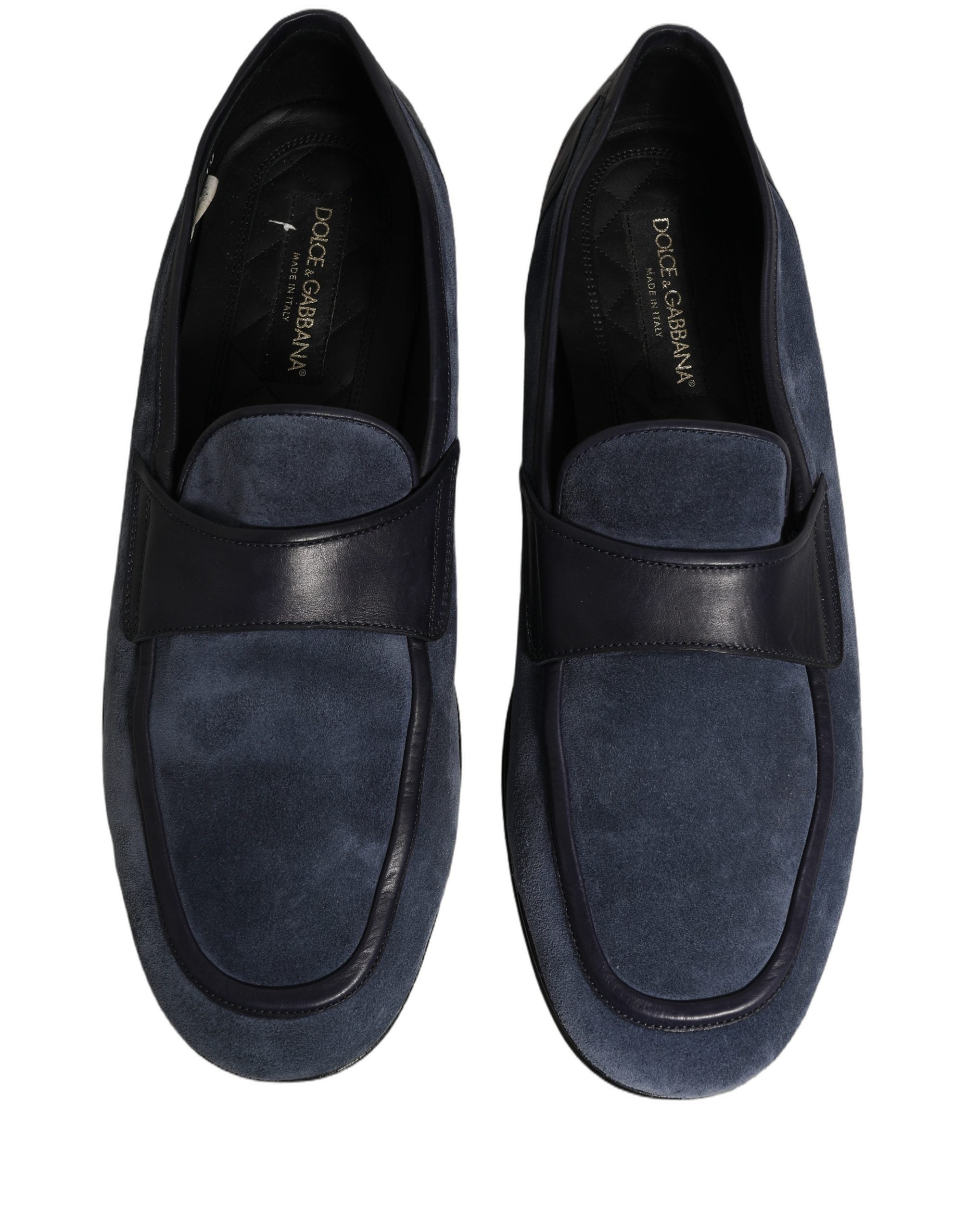 Dolce & Gabbana Blue Suede Leather Moccasin