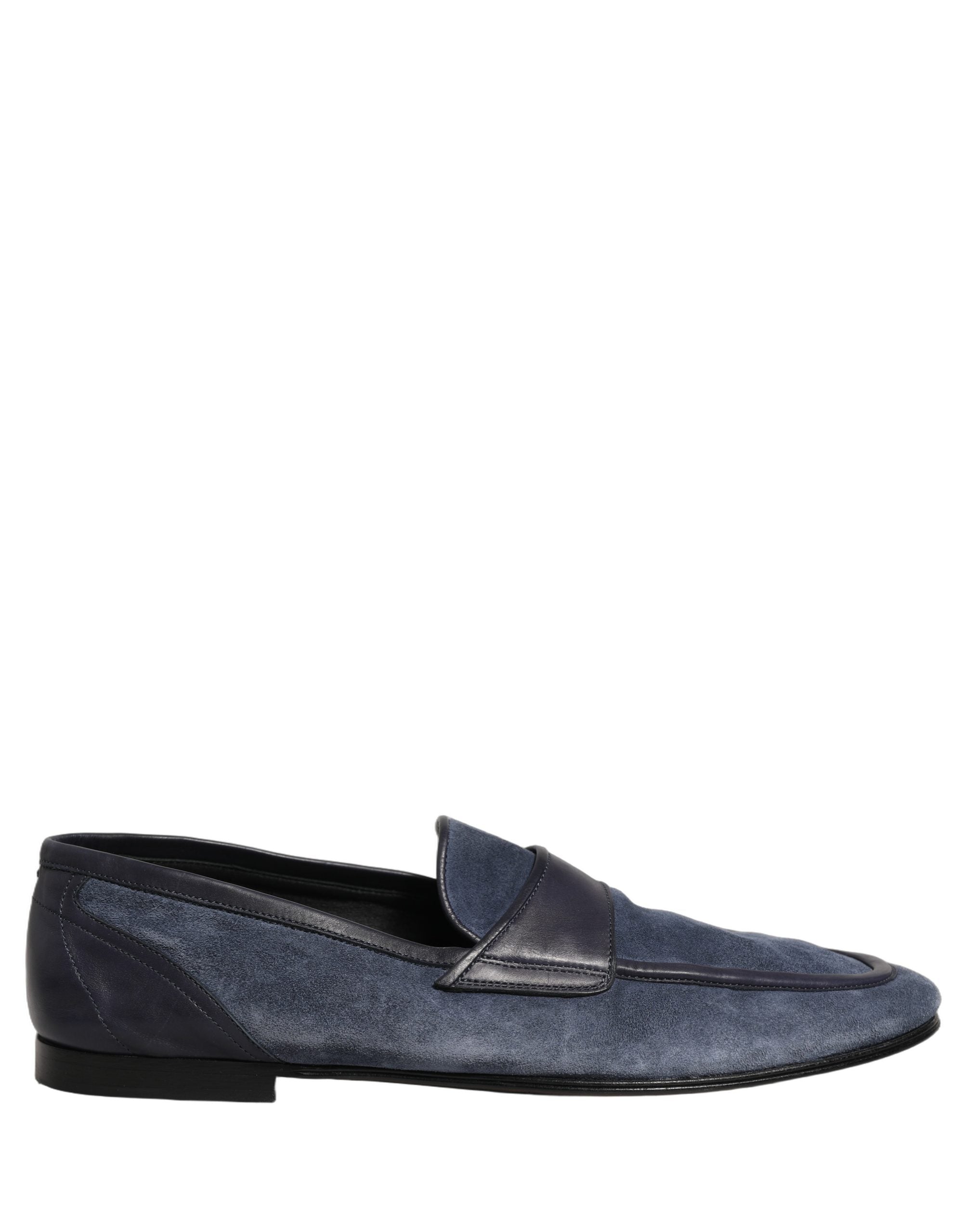 Dolce & Gabbana Blue Suede Leather Moccasin