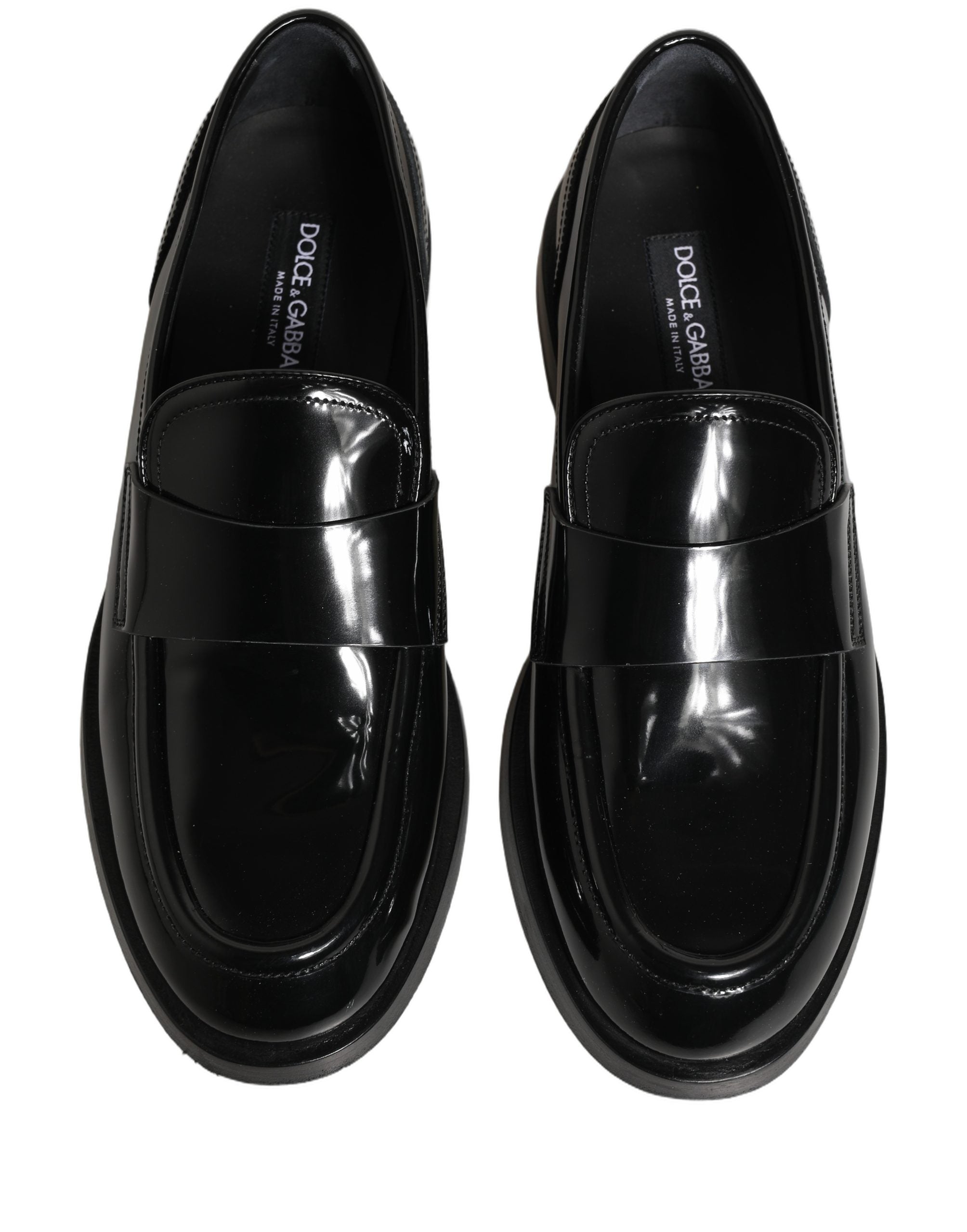 Dolce & Gabbana Black Leather Formal Men Dress Loafers Shoes