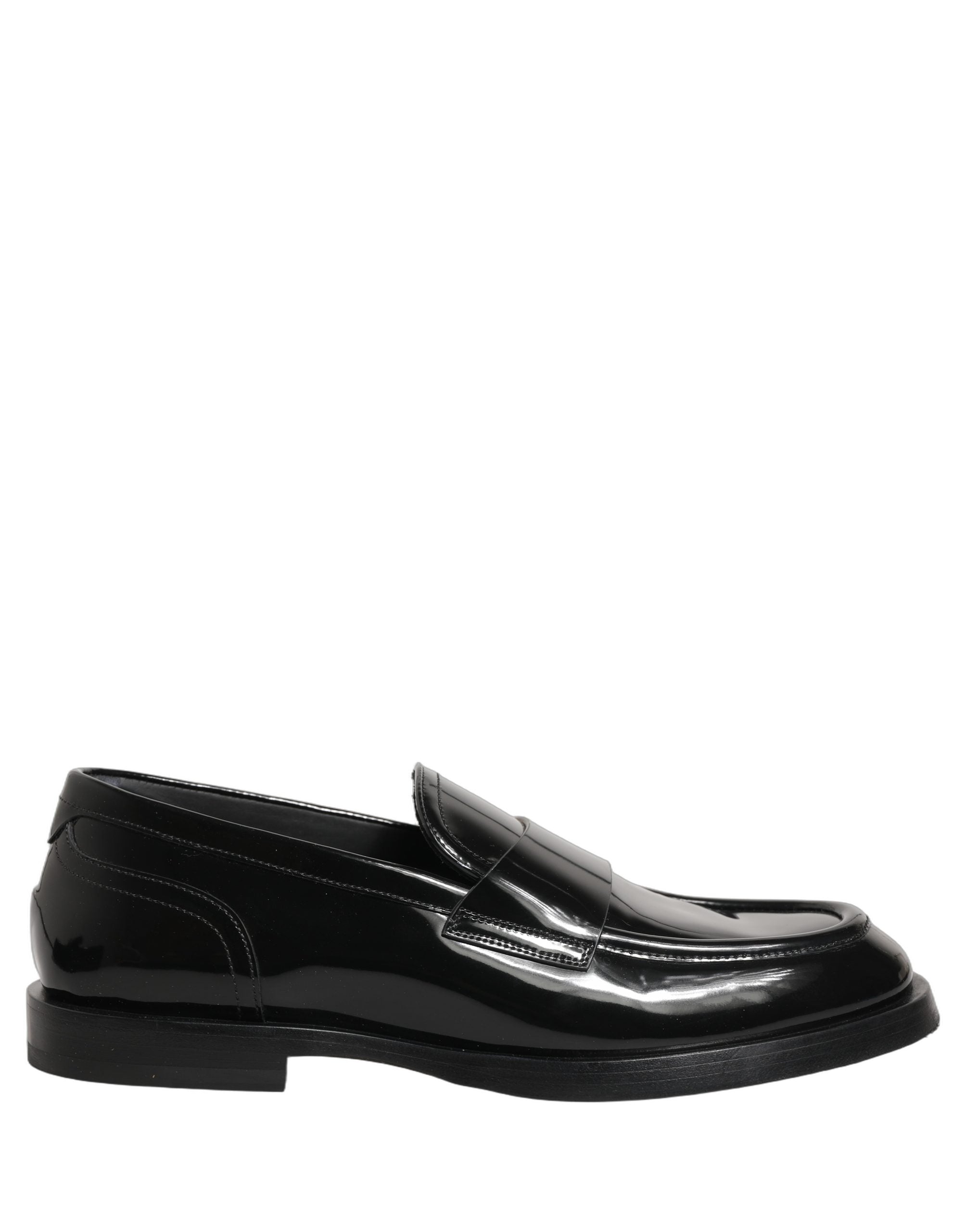 Dolce & Gabbana Black Leather Formal Men Dress Loafers Shoes