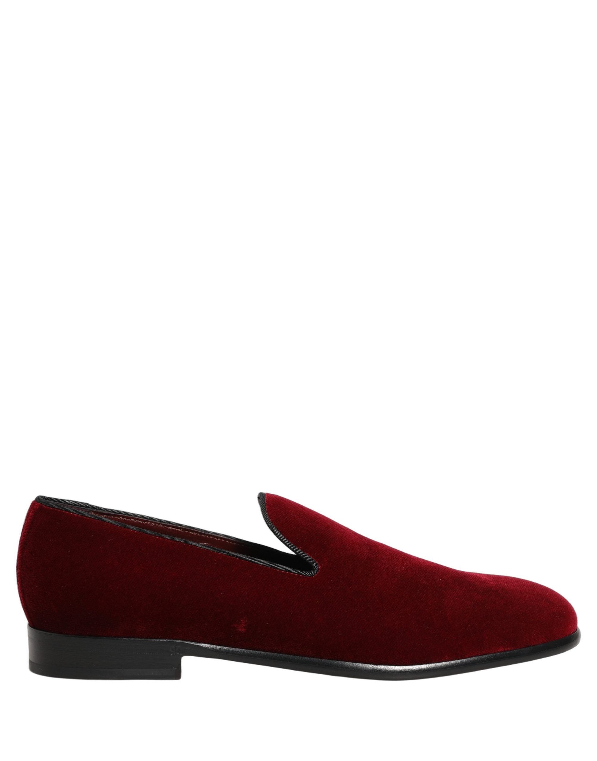 Dolce & Gabbana Maroon Velvet Slip On Dress Loafers Shoes