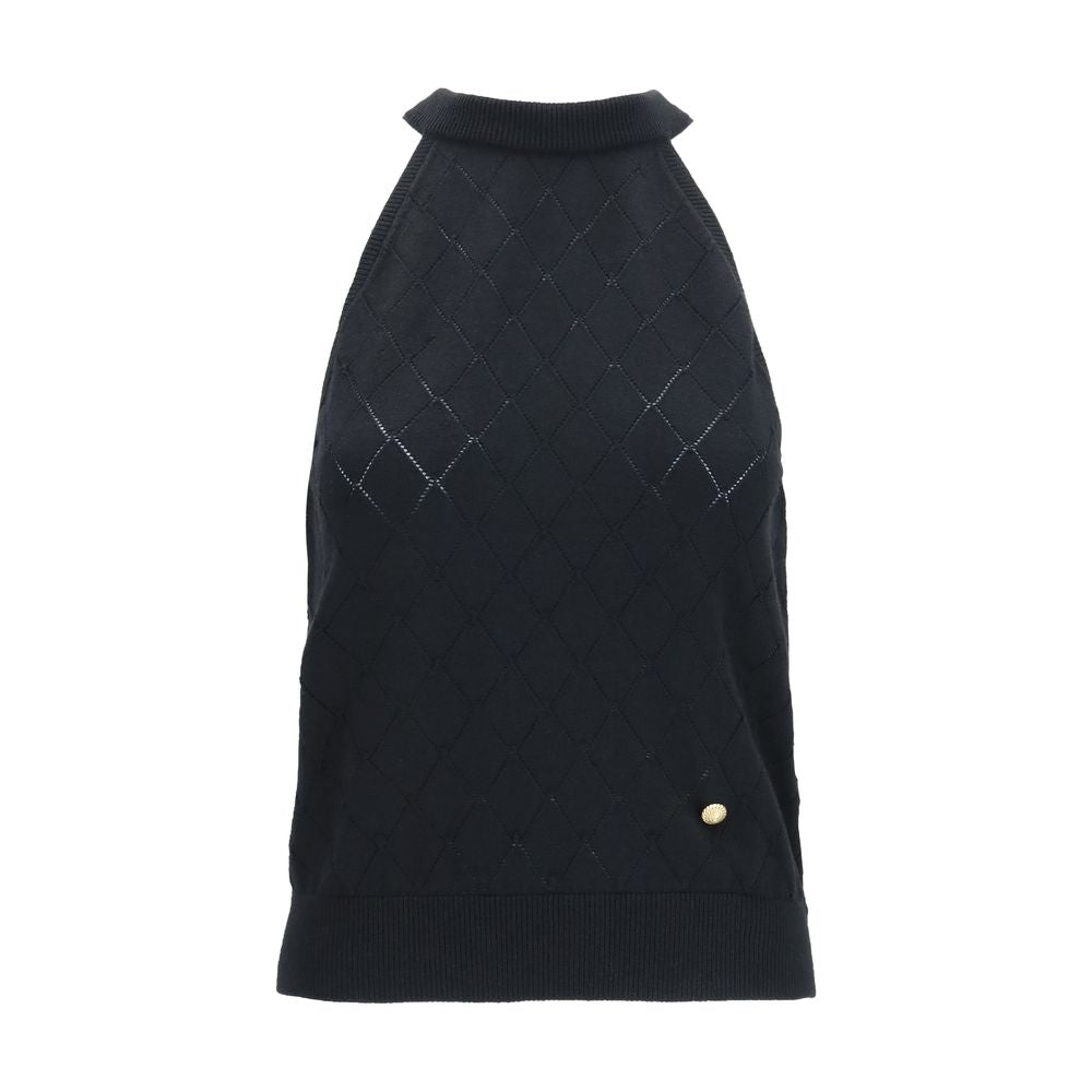 Balmain Black Wool Oves Aries Sleeveles T-Shirt