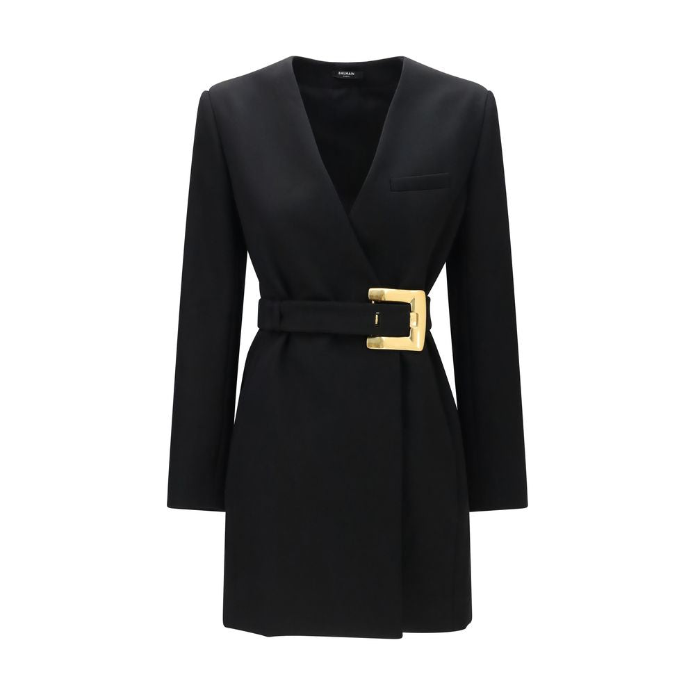 Balmain Black Wool Oves Aries Blazer