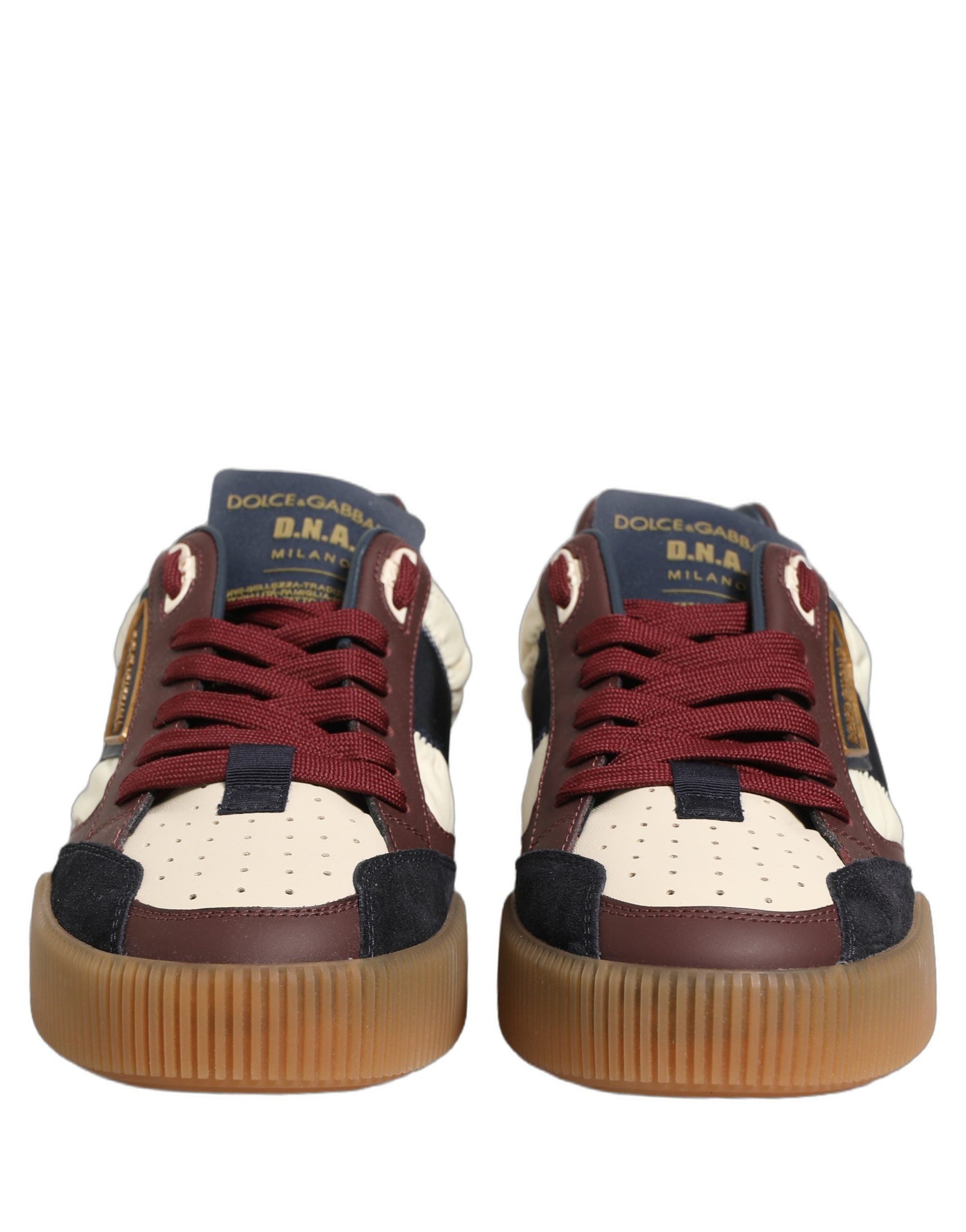 Dolce & Gabbana Multicolor Leather MIAMI Low Top Men Sneakers Shoes