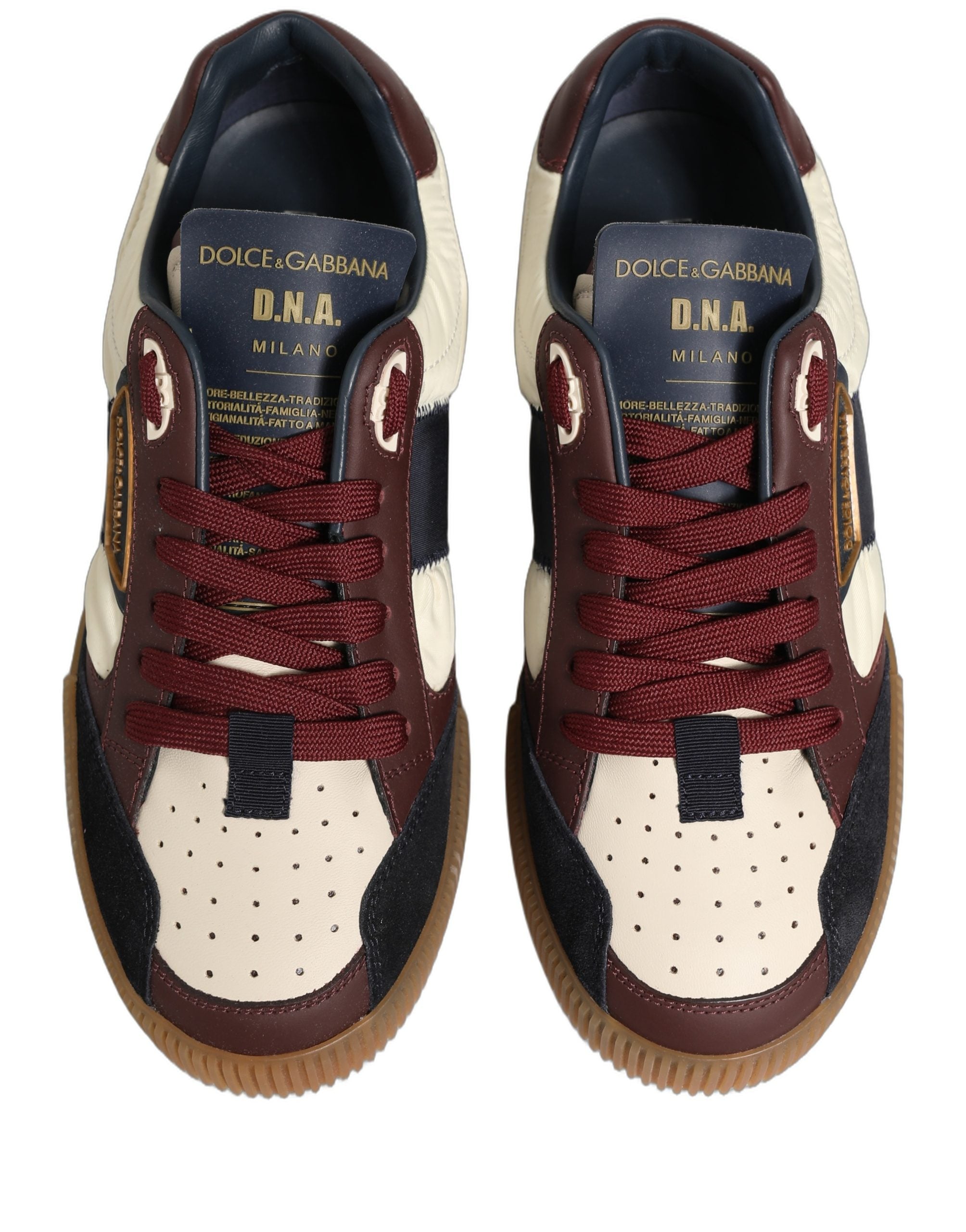 Dolce & Gabbana Multicolor Leather MIAMI Low Top Men Sneakers Shoes