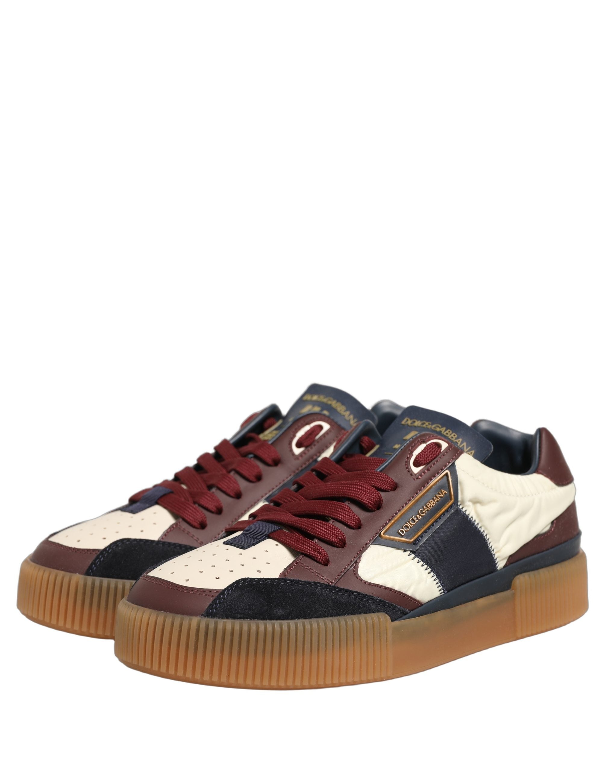 Dolce & Gabbana Multicolor Leather MIAMI Low Top Men Sneakers Shoes