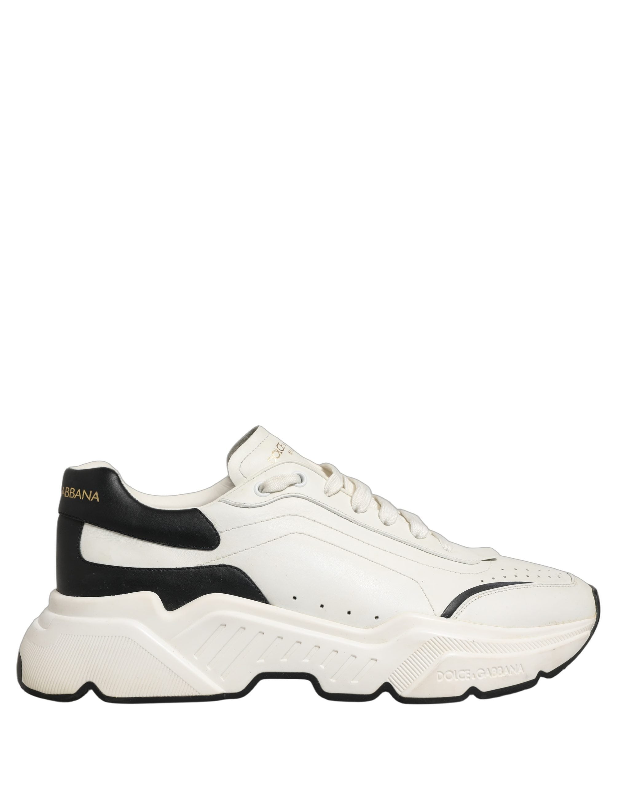 Dolce & Gabbana White Black Daymaster Low Top Sneakers Shoes