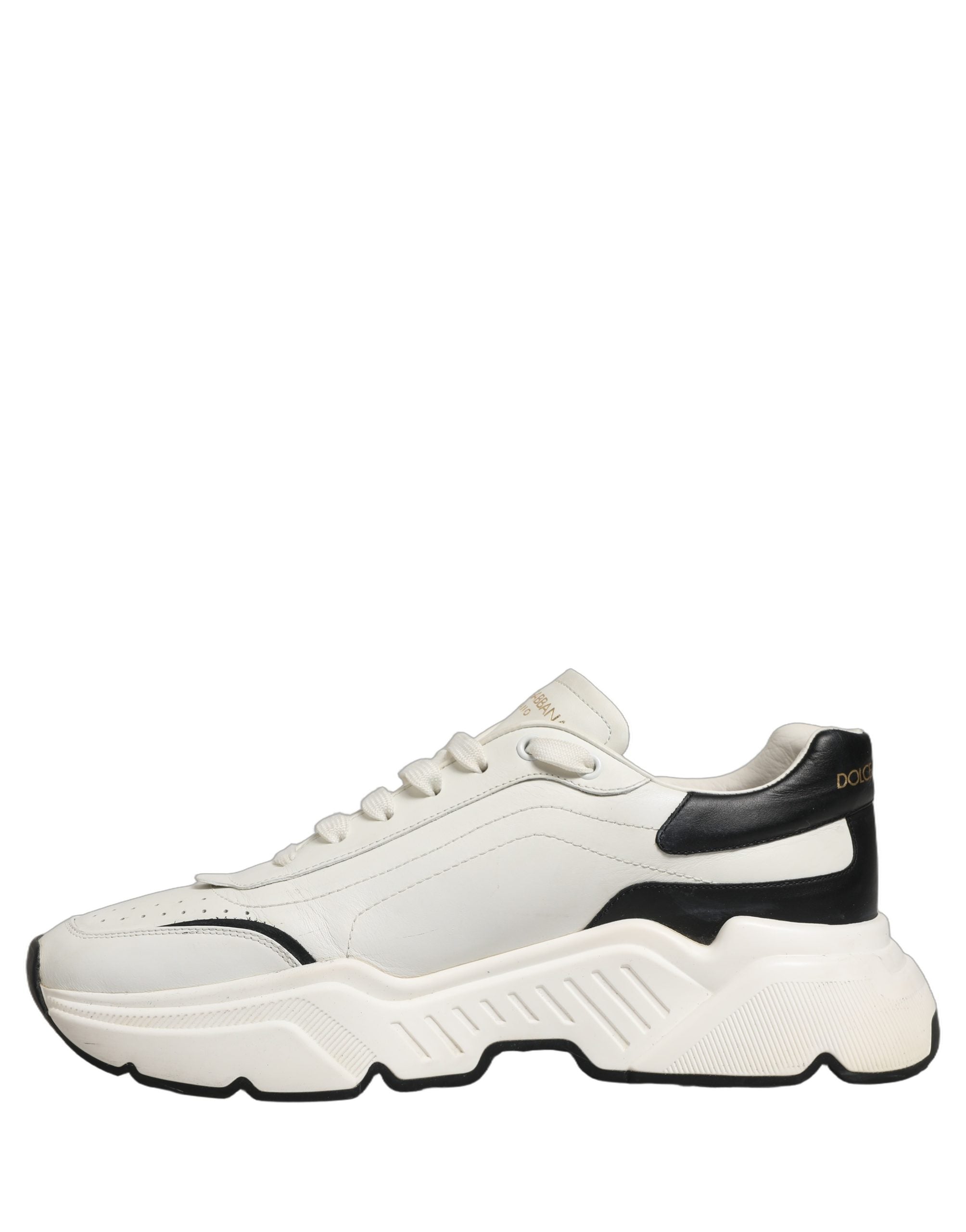 Dolce & Gabbana White Black Daymaster Low Top Sneakers Shoes