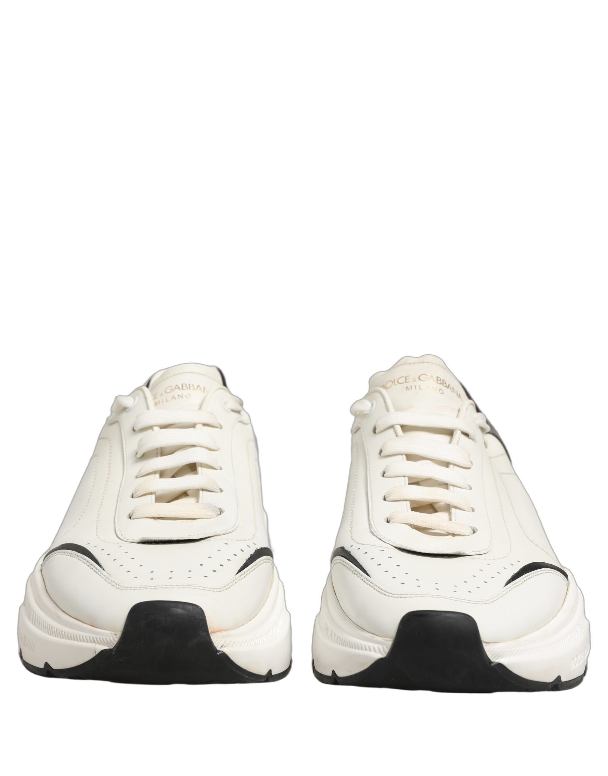 Dolce & Gabbana White Black Daymaster Low Top Sneakers Shoes