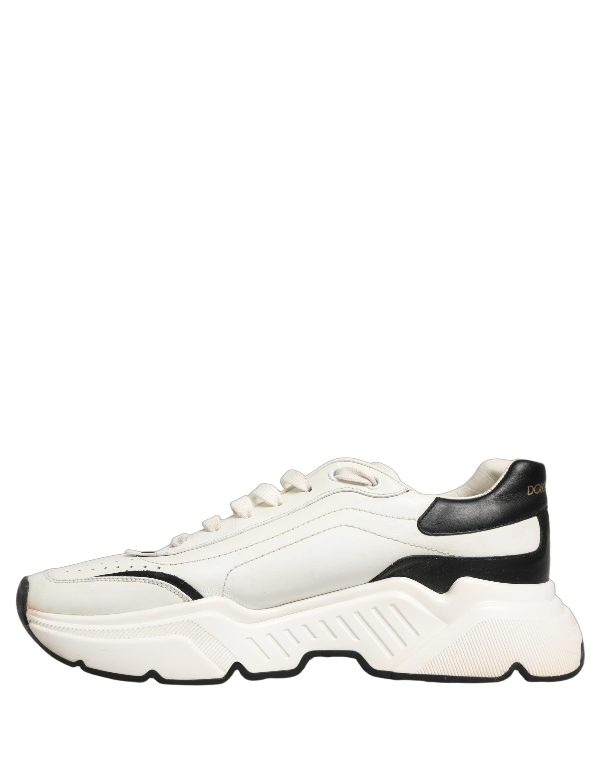 Dolce & Gabbana White Black Daymaster Low Top Sneakers Shoes