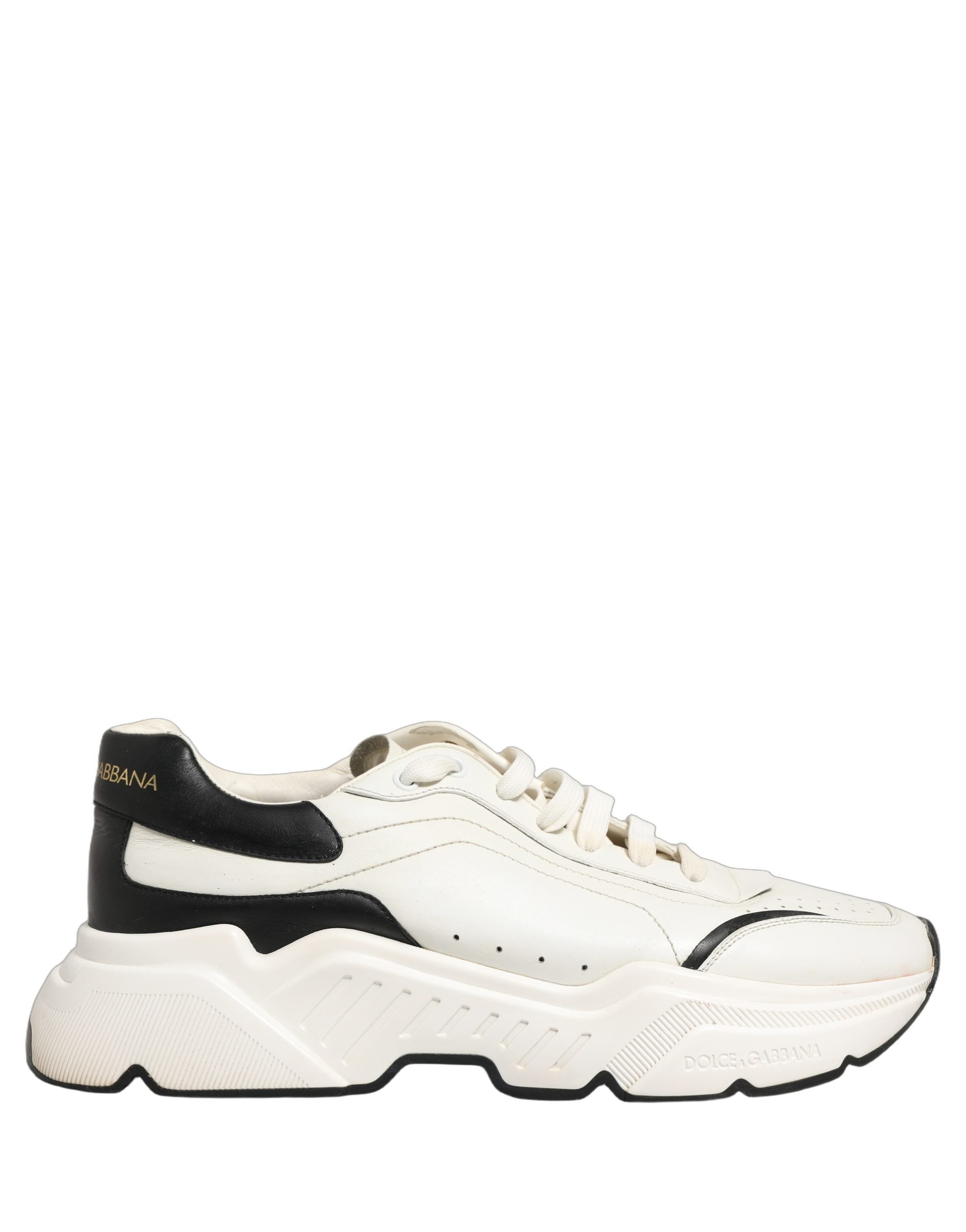 Dolce & Gabbana White Black Daymaster Low Top Sneakers Shoes