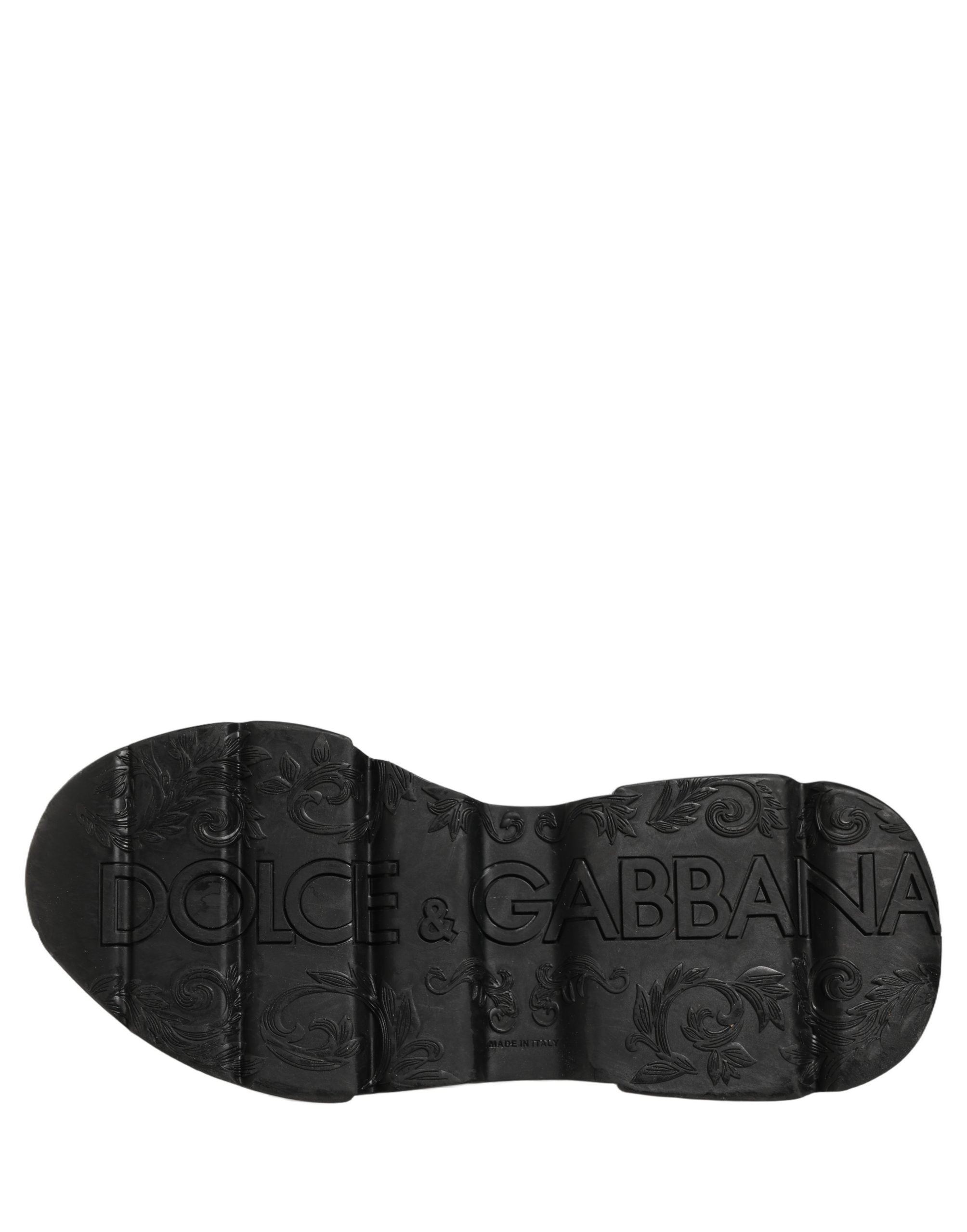Dolce & Gabbana White Black Daymaster Low Top Sneakers Shoes