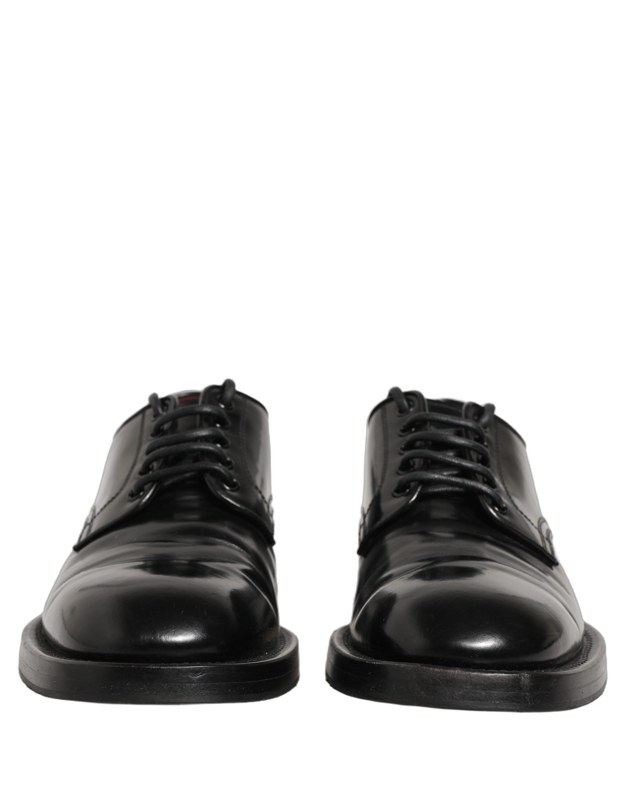 Dolce & Gabbana Black Leather Lace Up Derby Dress Men Shoes