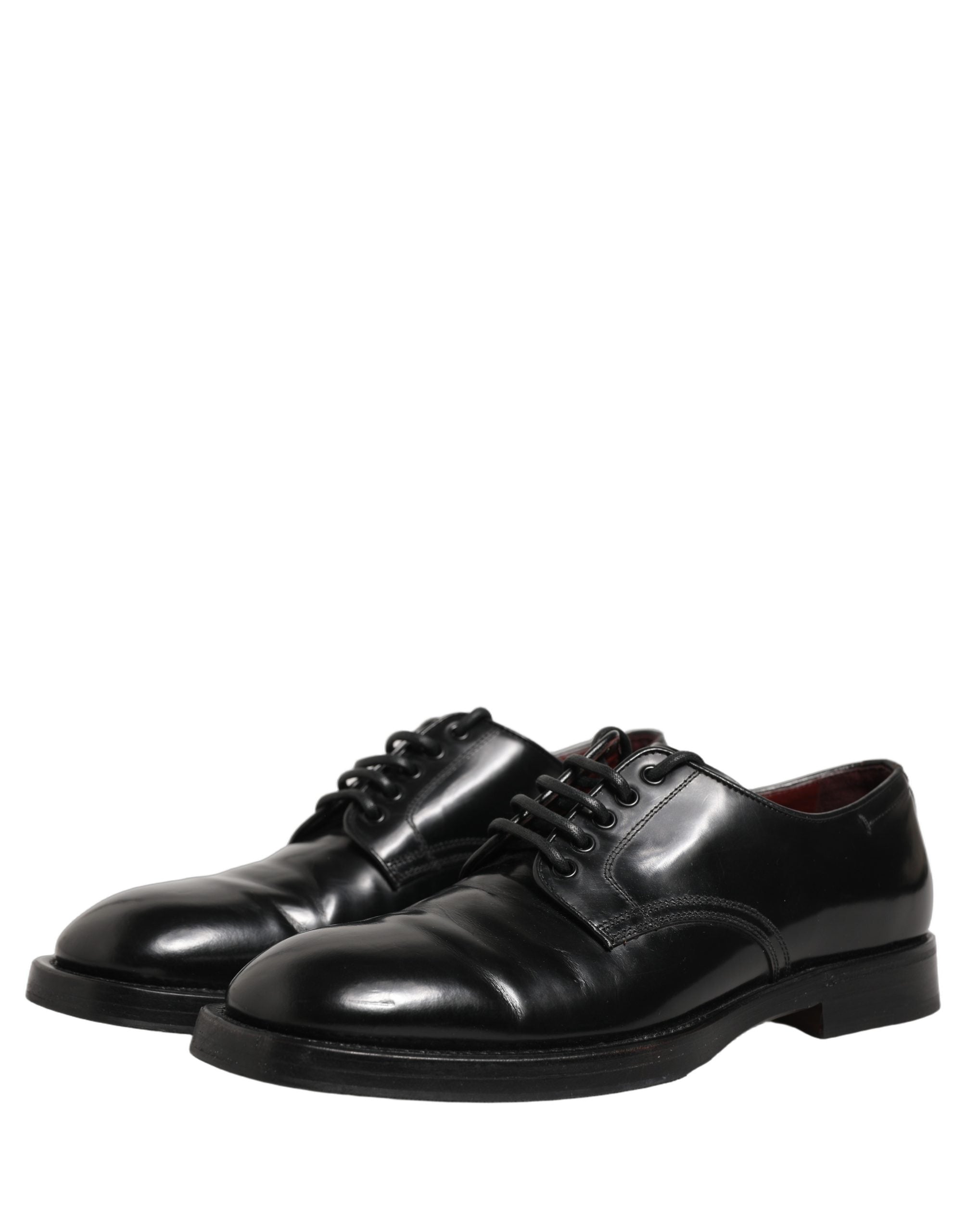 Dolce & Gabbana Black Leather Lace Up Derby Dress Men Shoes
