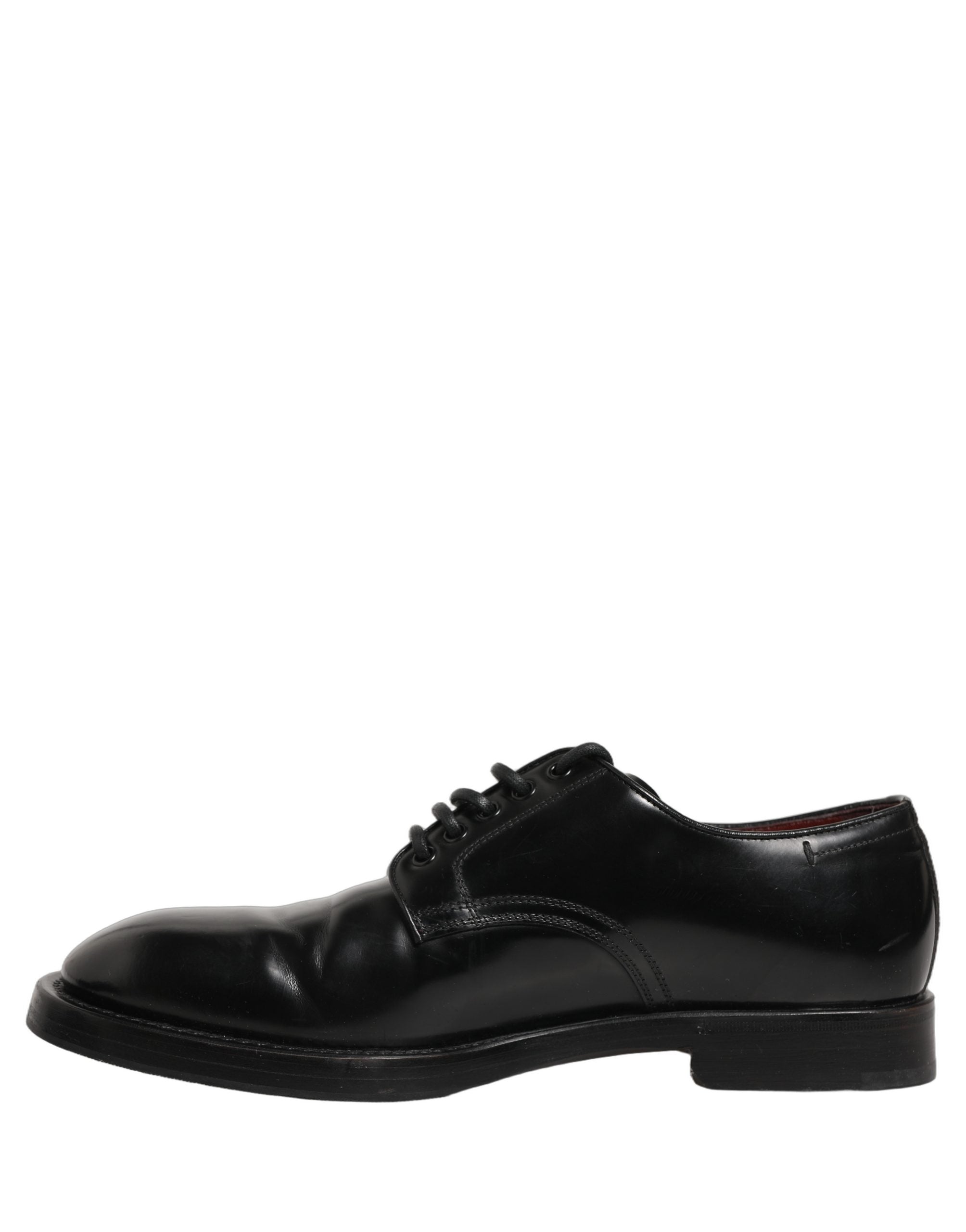 Dolce & Gabbana Black Leather Lace Up Derby Dress Men Shoes