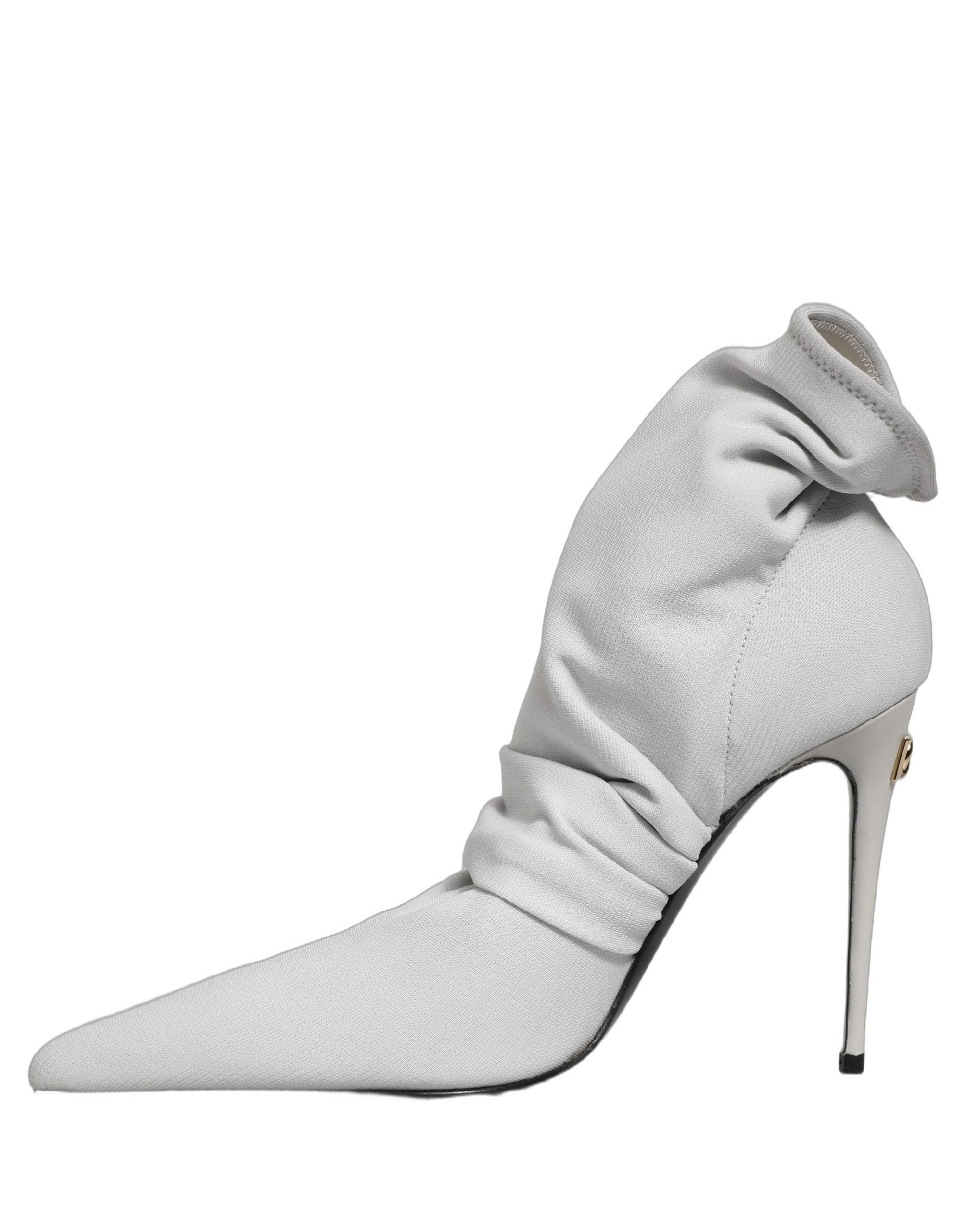 Dolce & Gabbana Gray Stretch Socks Heels Ankle Boots Shoes