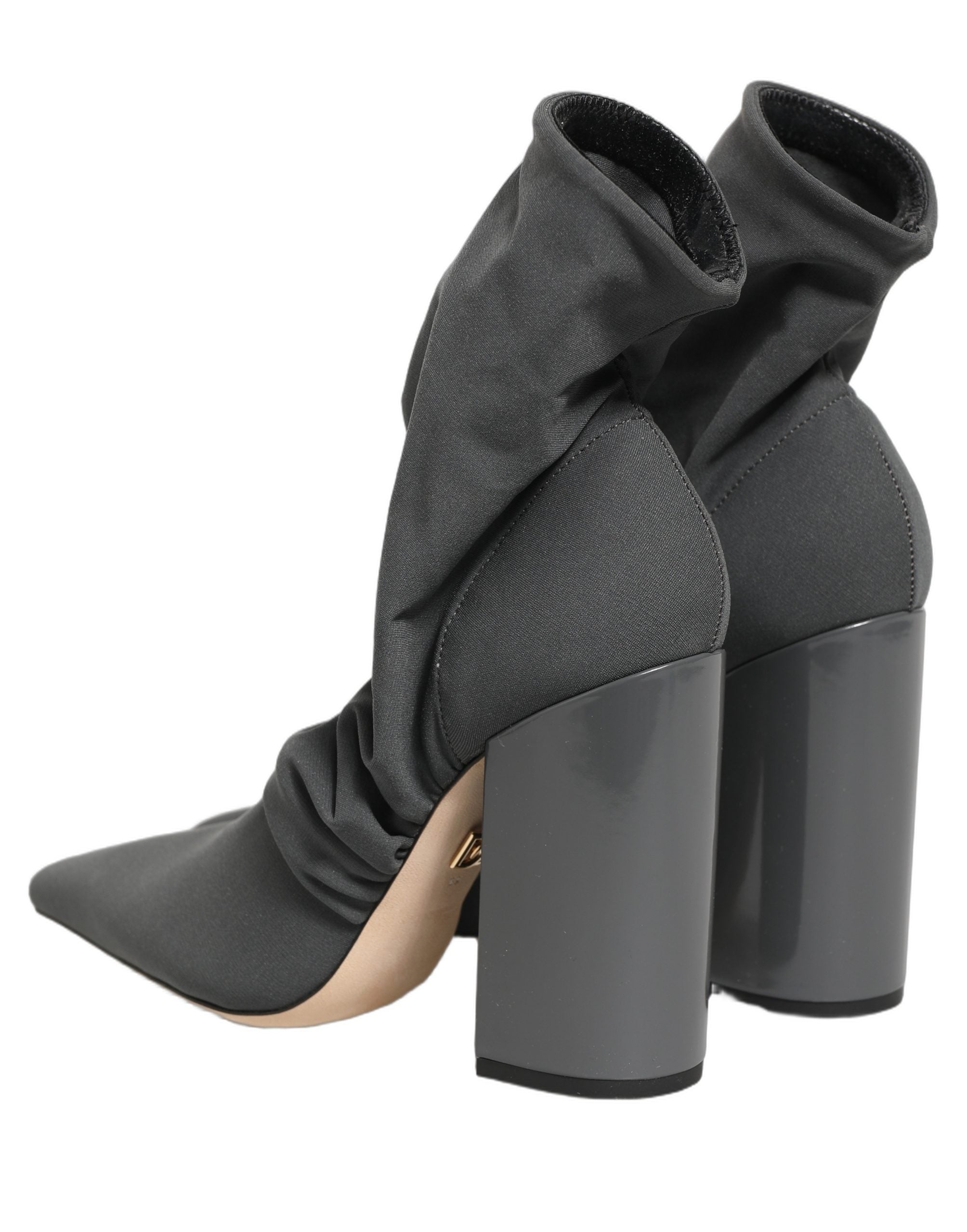 Dolce & Gabbana Gray Stretch Socks Heels Ankle Boots Shoes