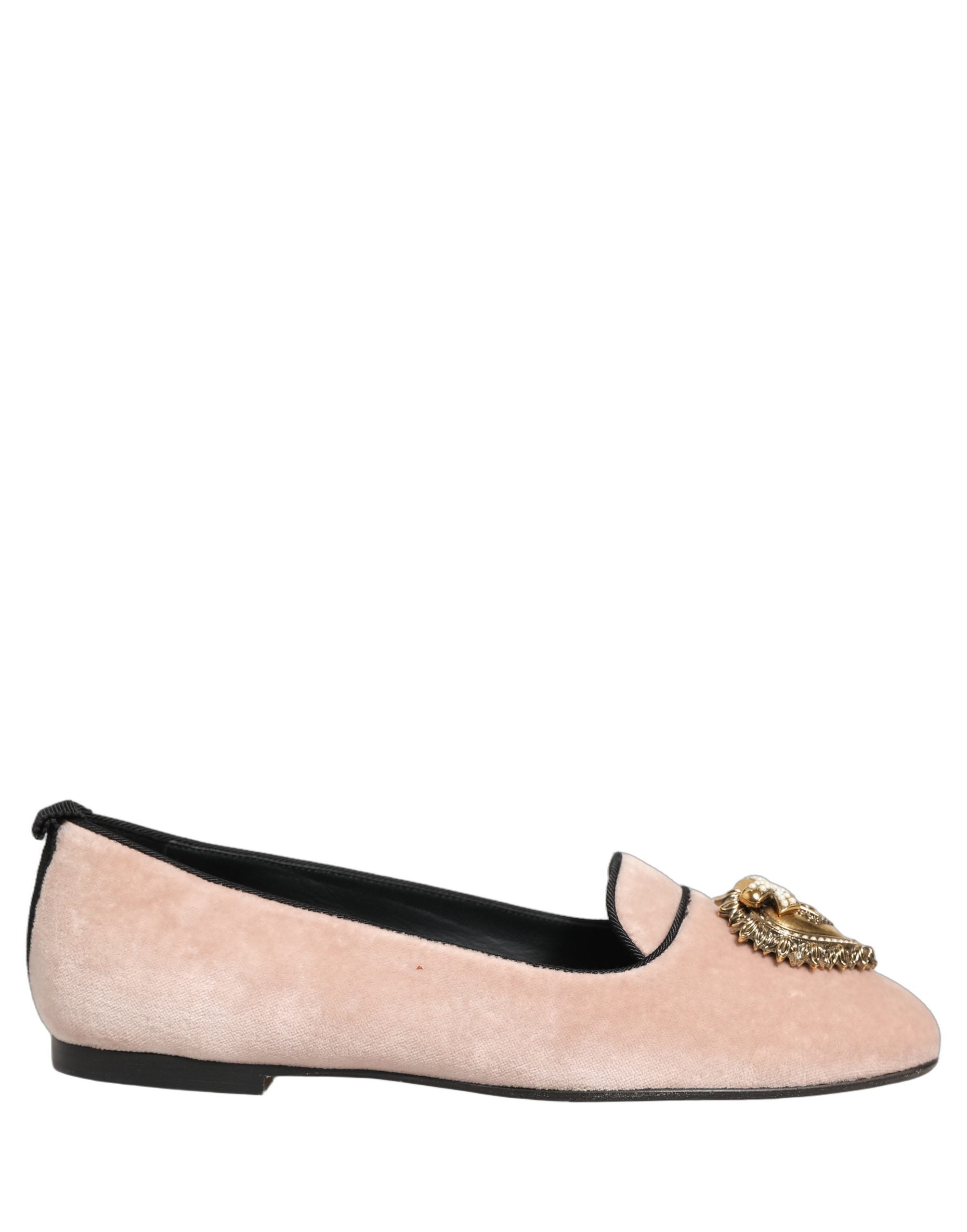 Dolce & Gabbana Pink Velvet Devotion Loafers Flats Shoes