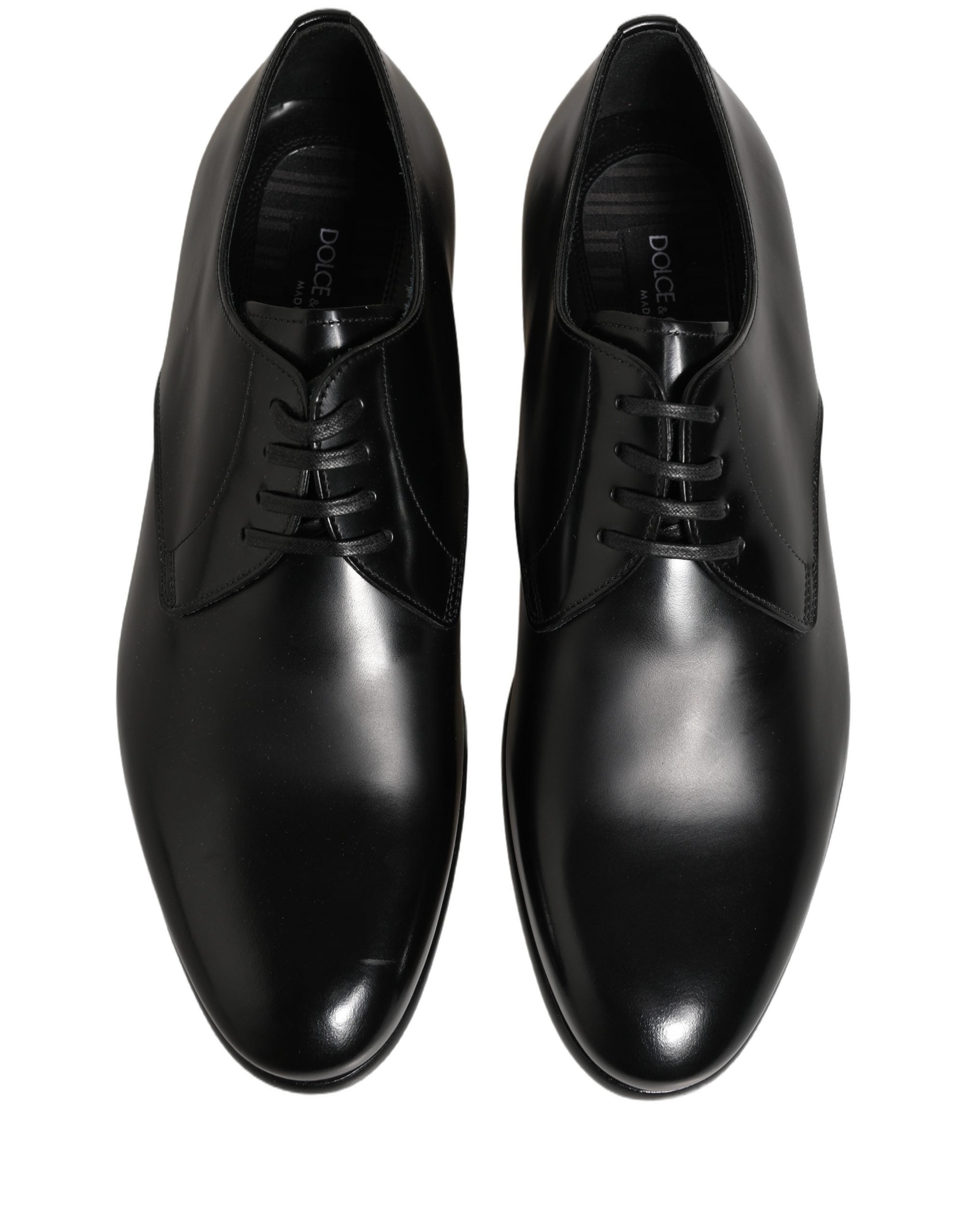 Dolce & Gabbana Black Leather Lace Up Derby Dress Shoes