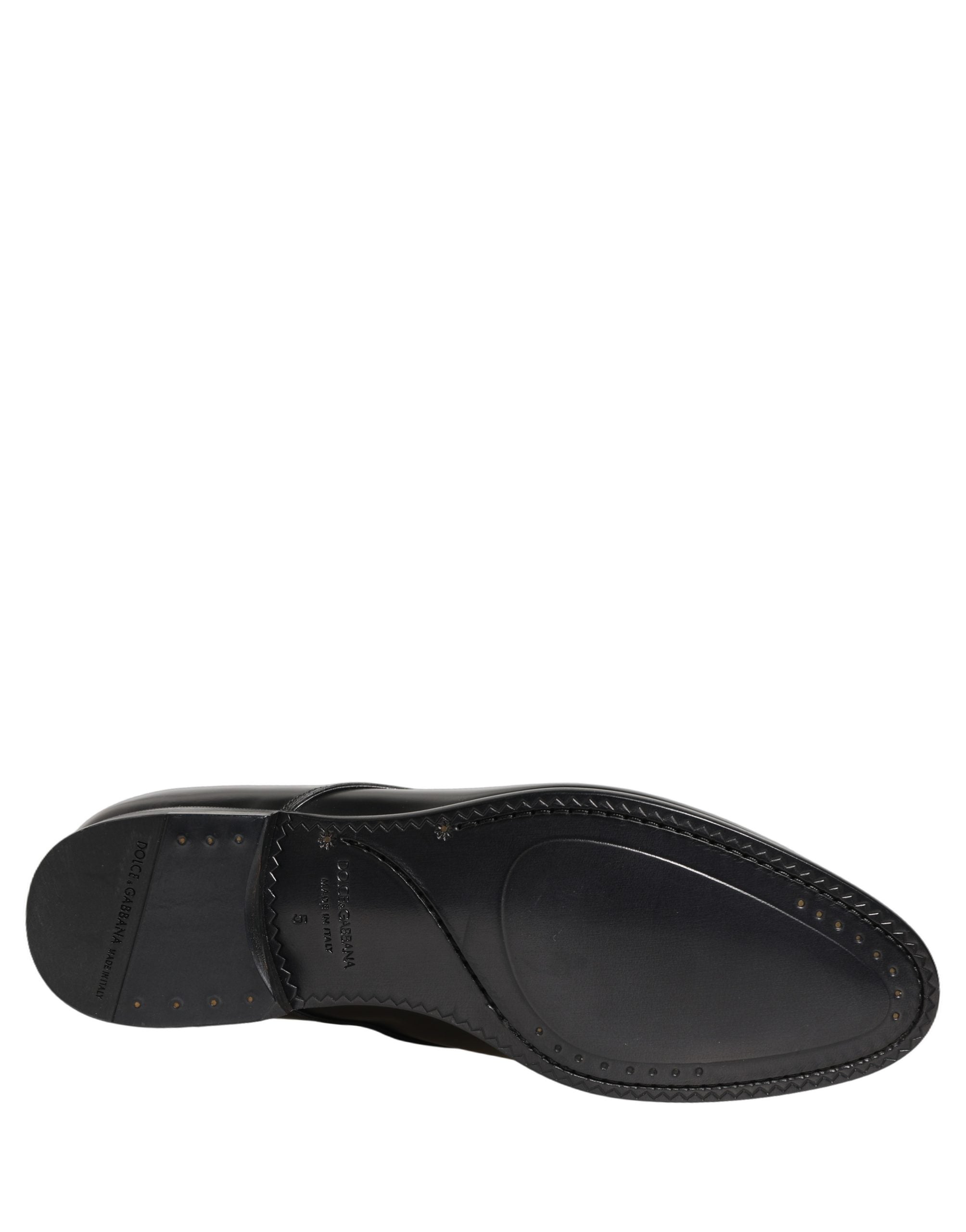 Dolce & Gabbana Black Leather Lace Up Derby Dress Shoes