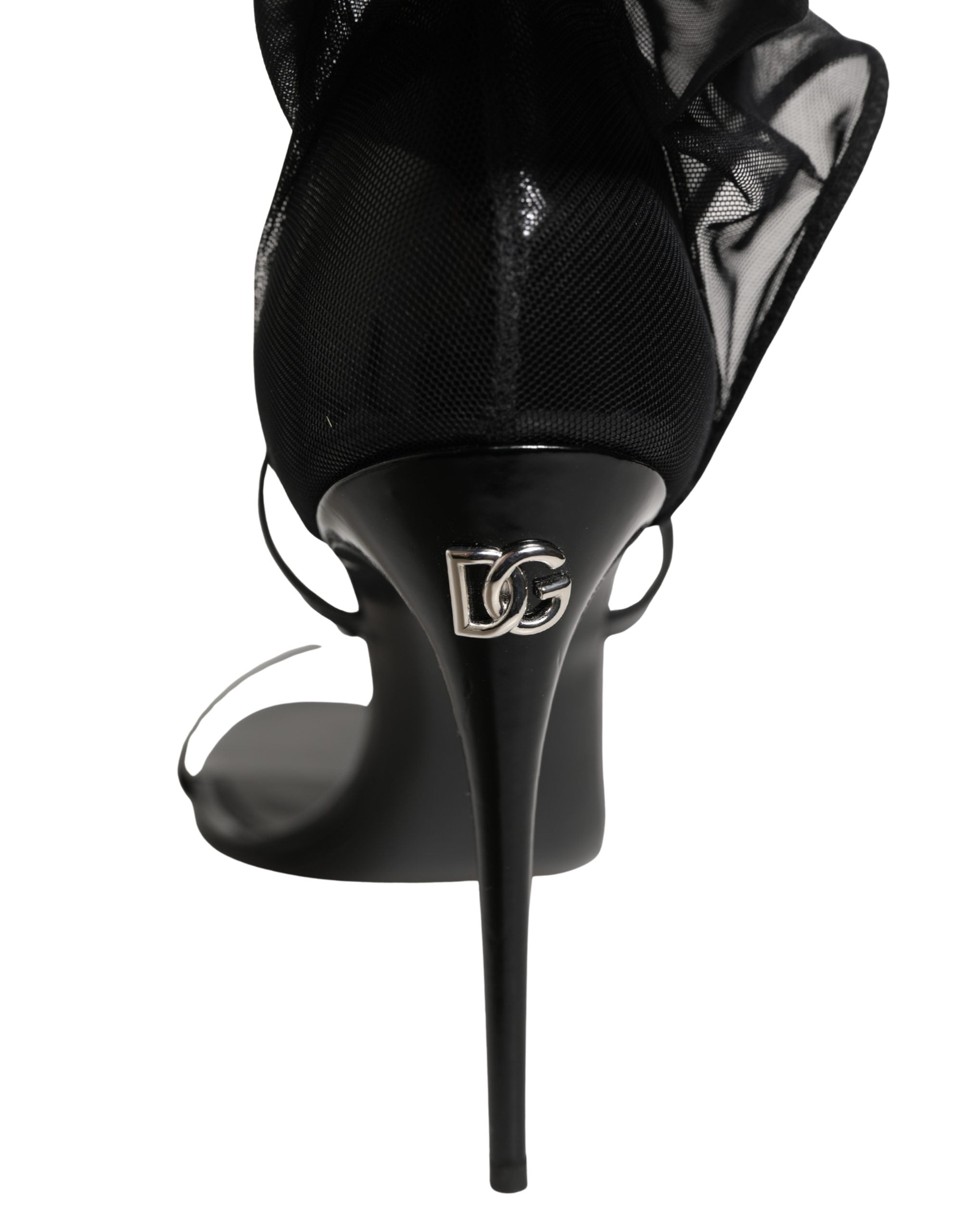 Dolce & Gabbana Black Stiletto Sandals Socks High Boots Shoes